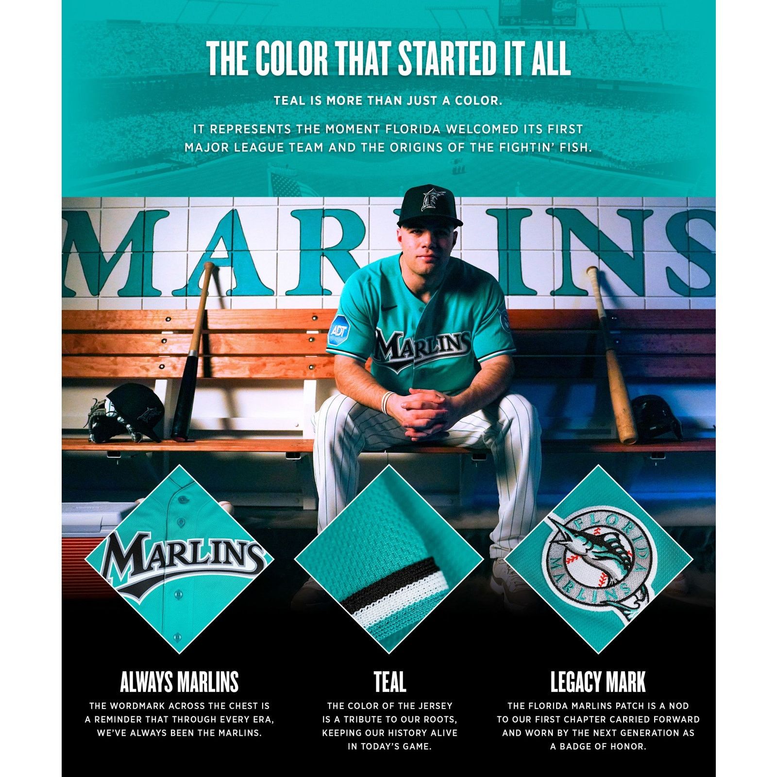 MLB NEW Florida Marlins 90s snapback cap teal Miami MLB vtg NWT Size ONE SIZE - 3 Thumbnail