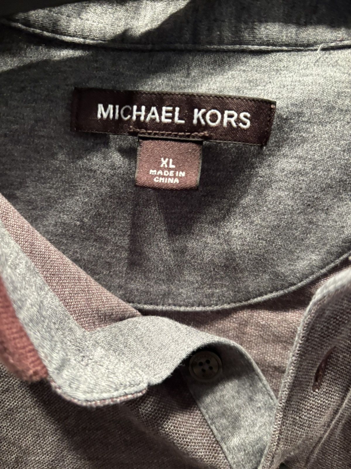 Michael Kors Michael Kors XL Polo Shirt Grey with Brown Highlights Size US XL / EU 56 / 4 - 3 Thumbnail