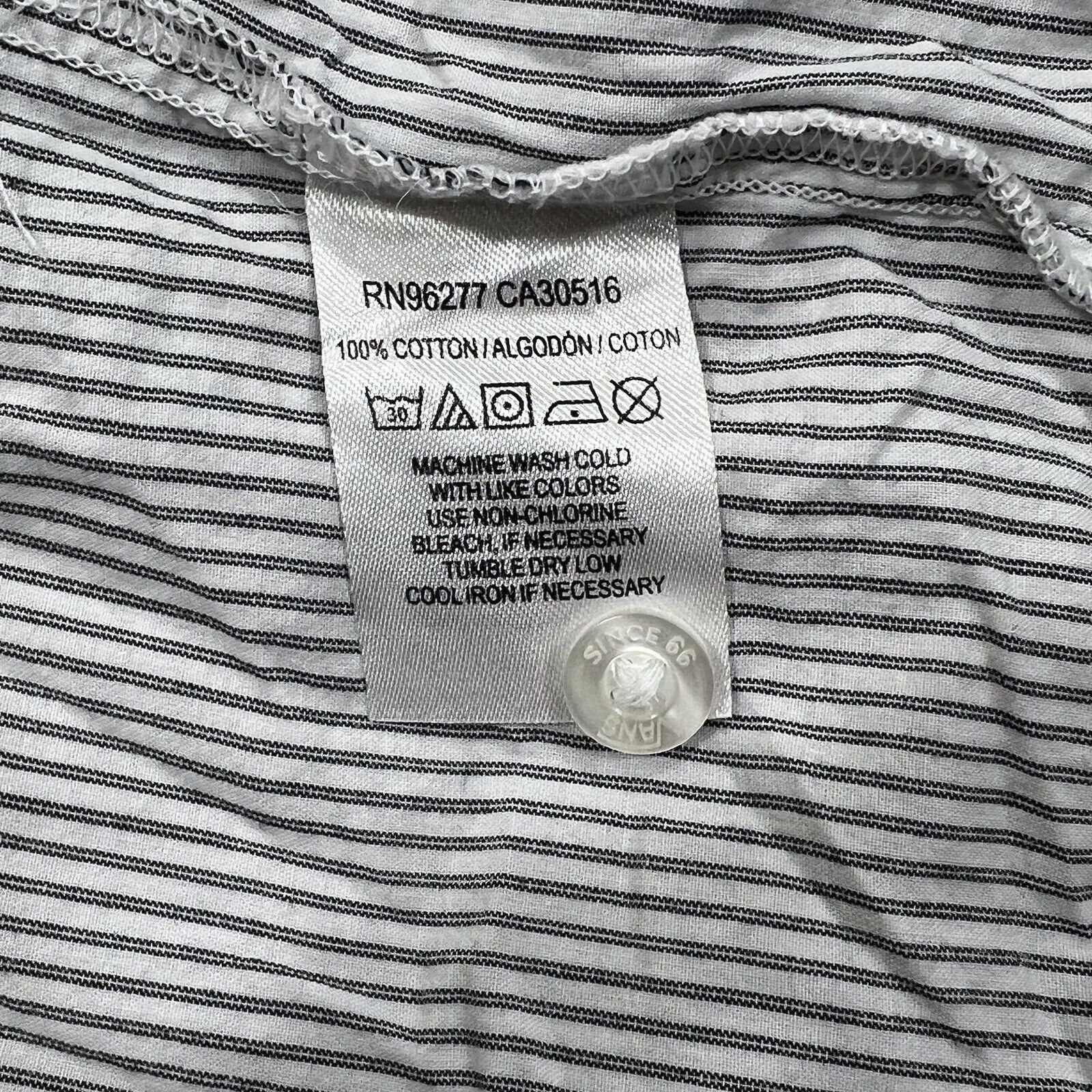 Vans VANS Off The Wall Button Down White Gray Striped Shirt Size US M / EU 48-50 / 2 - 12 Thumbnail