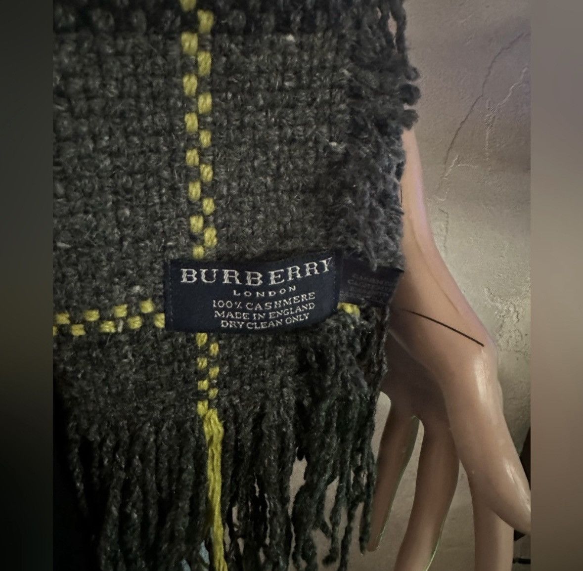 Burberry Burberry London Gray Cashmere Plaid Scarf Size ONE SIZE - 3 Thumbnail