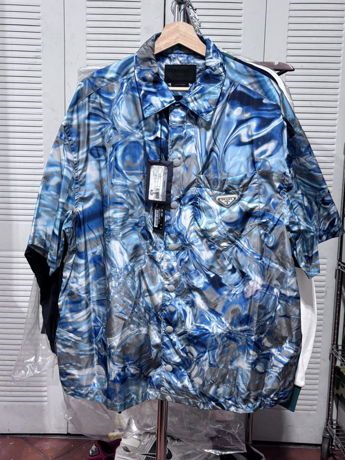 Prada PRADA NYLON PIUMA AQUA TEE Size US XL / EU 56 / 4 - 1 Thumbnail