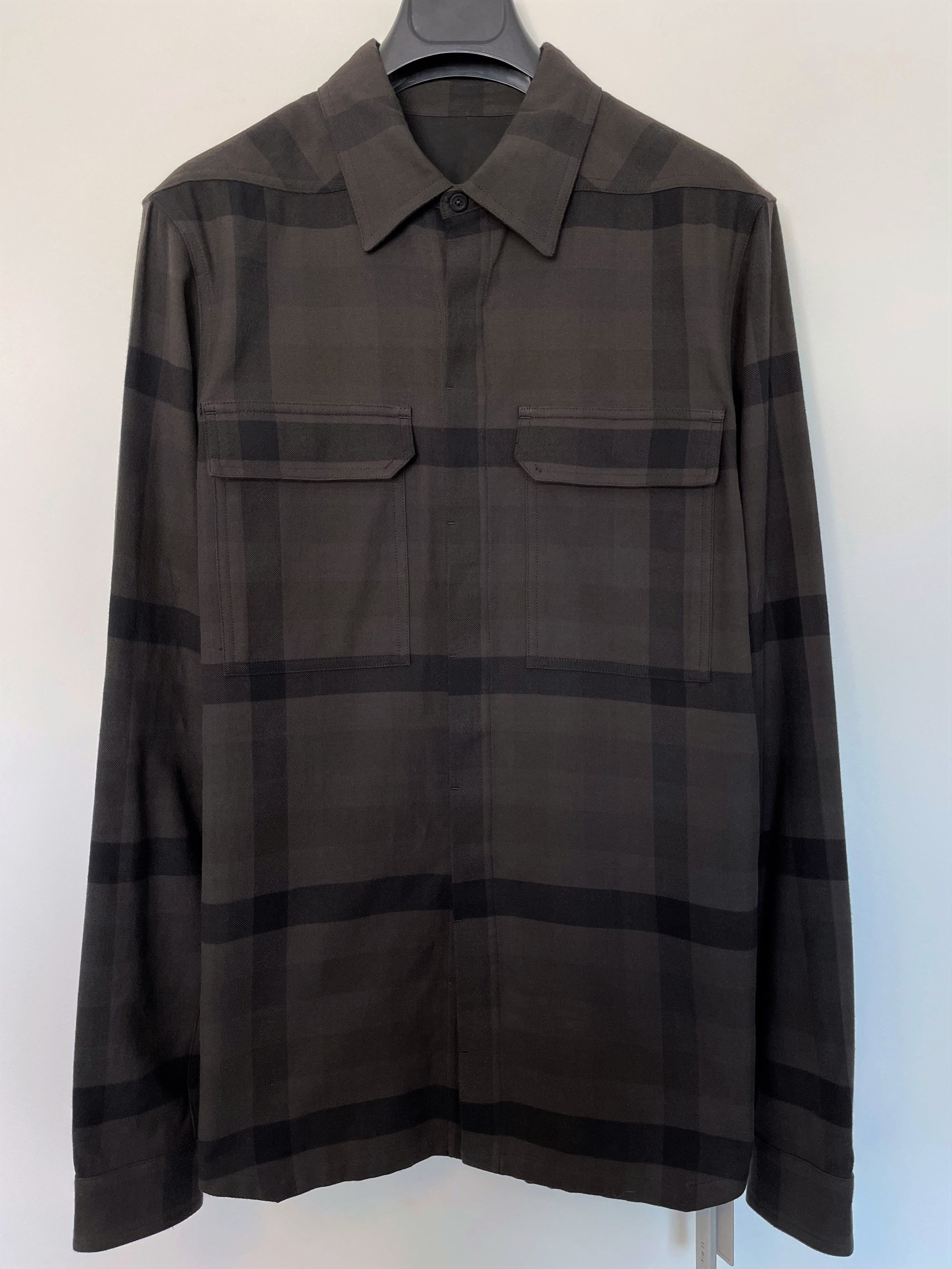 Rick Owens EU48 Plaid Flannel Check Work Shirt Jacket Outershirt 