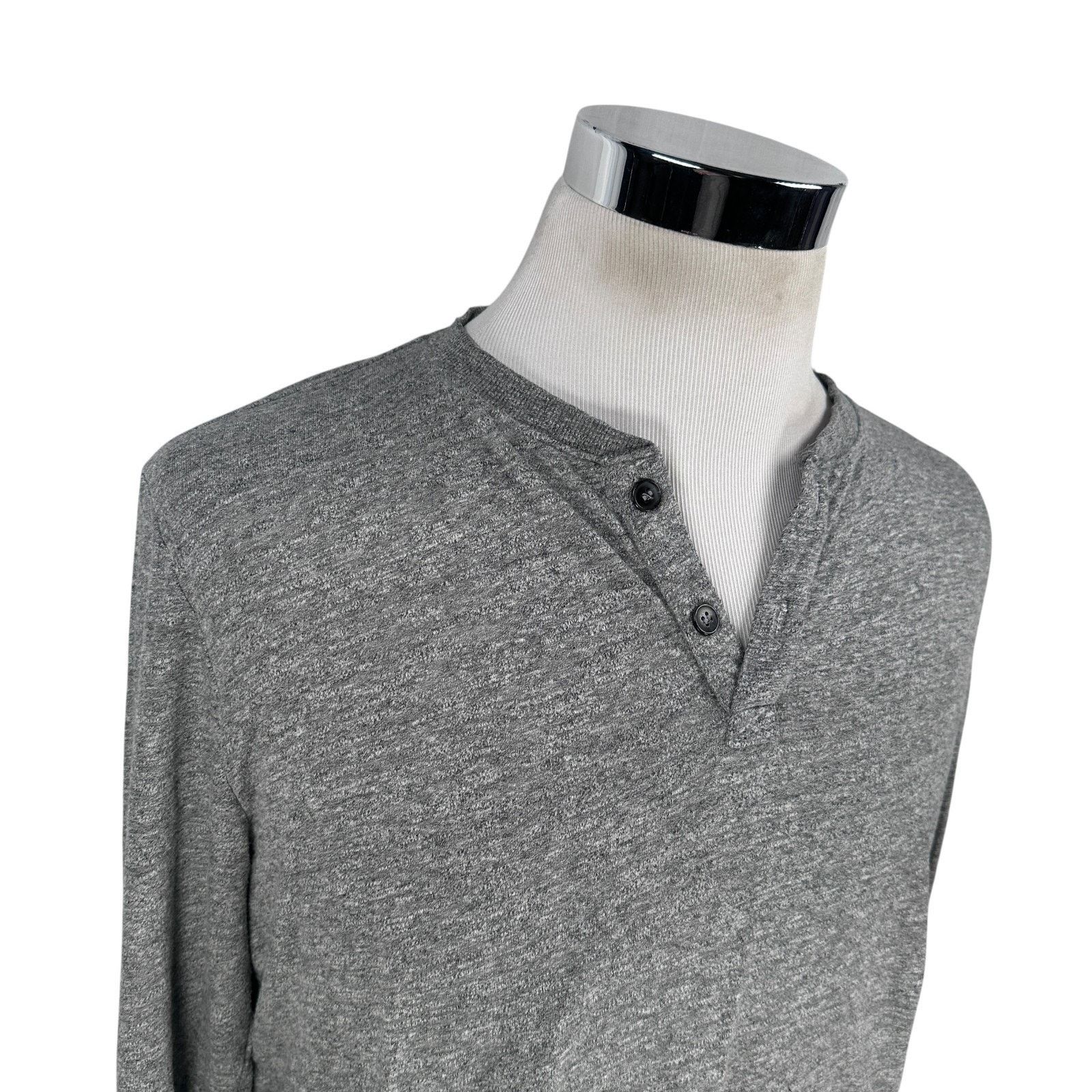 Marine Layer Marine Layer Henley Shirt Men's Marge M/L Gray Long Sleeve Size US L / EU 52-54 / 3 - 2 Thumbnail