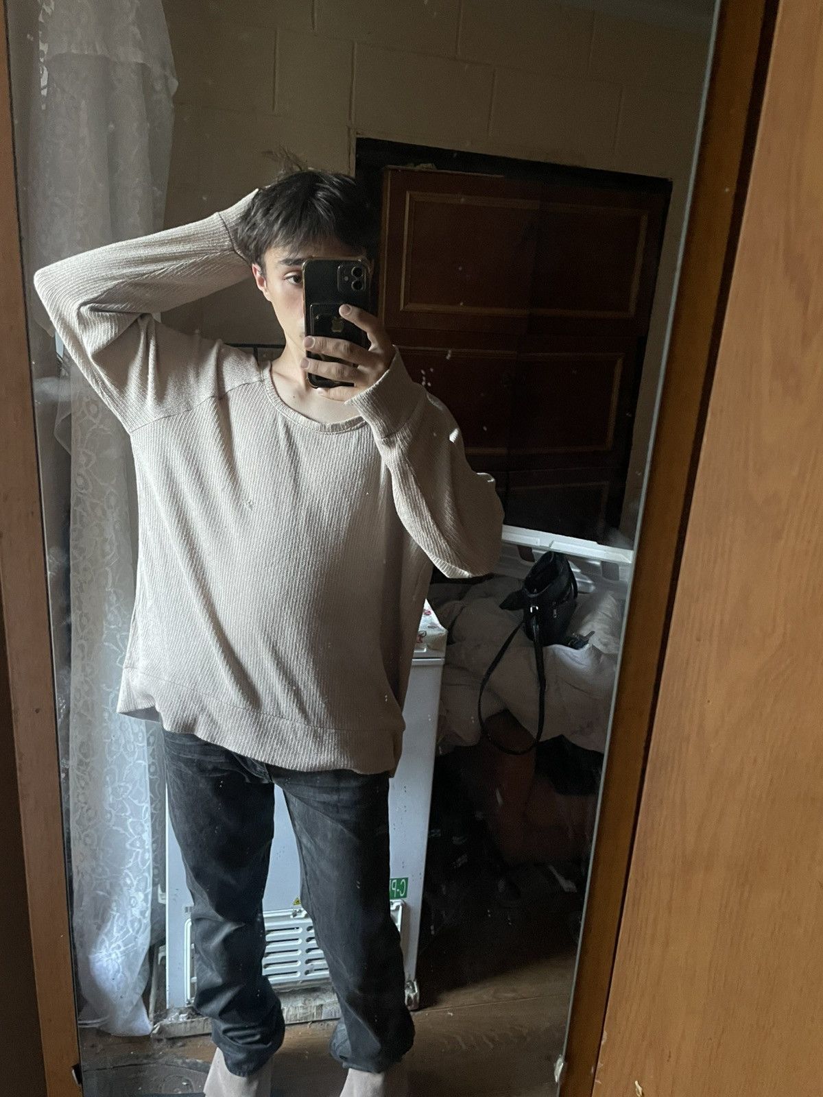 Cobain-core Grunge Knit — distressed desert haze