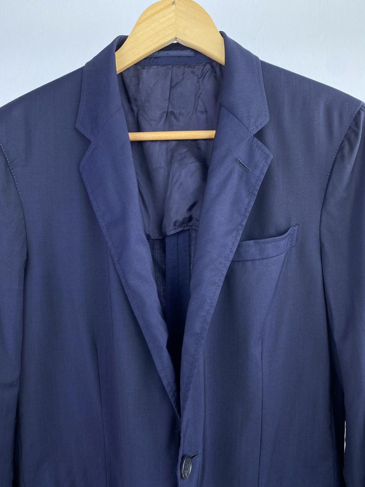 Miu Miu Y2K 2000’s Miu Miu Navy Blue Sing Breast Blazer Jacket Size 44R - 2 Thumbnail