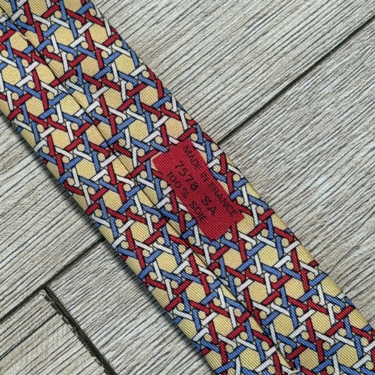 Hermes Hermes Chain Monogram Silk Tie Size ONE SIZE - 4 Thumbnail