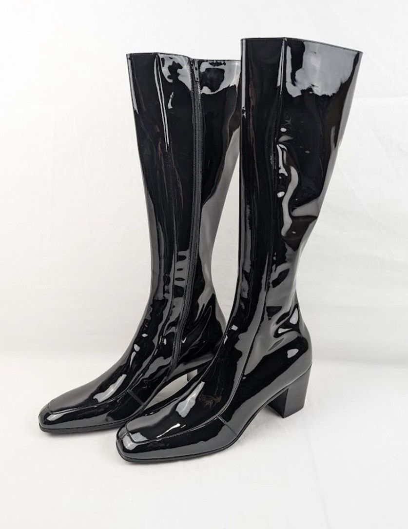 Saint Laurent Paris o1s1wg110724 711038 Otto Zipped Boots Patent Leather Black Size US 10 / EU 43 - 13 Thumbnail