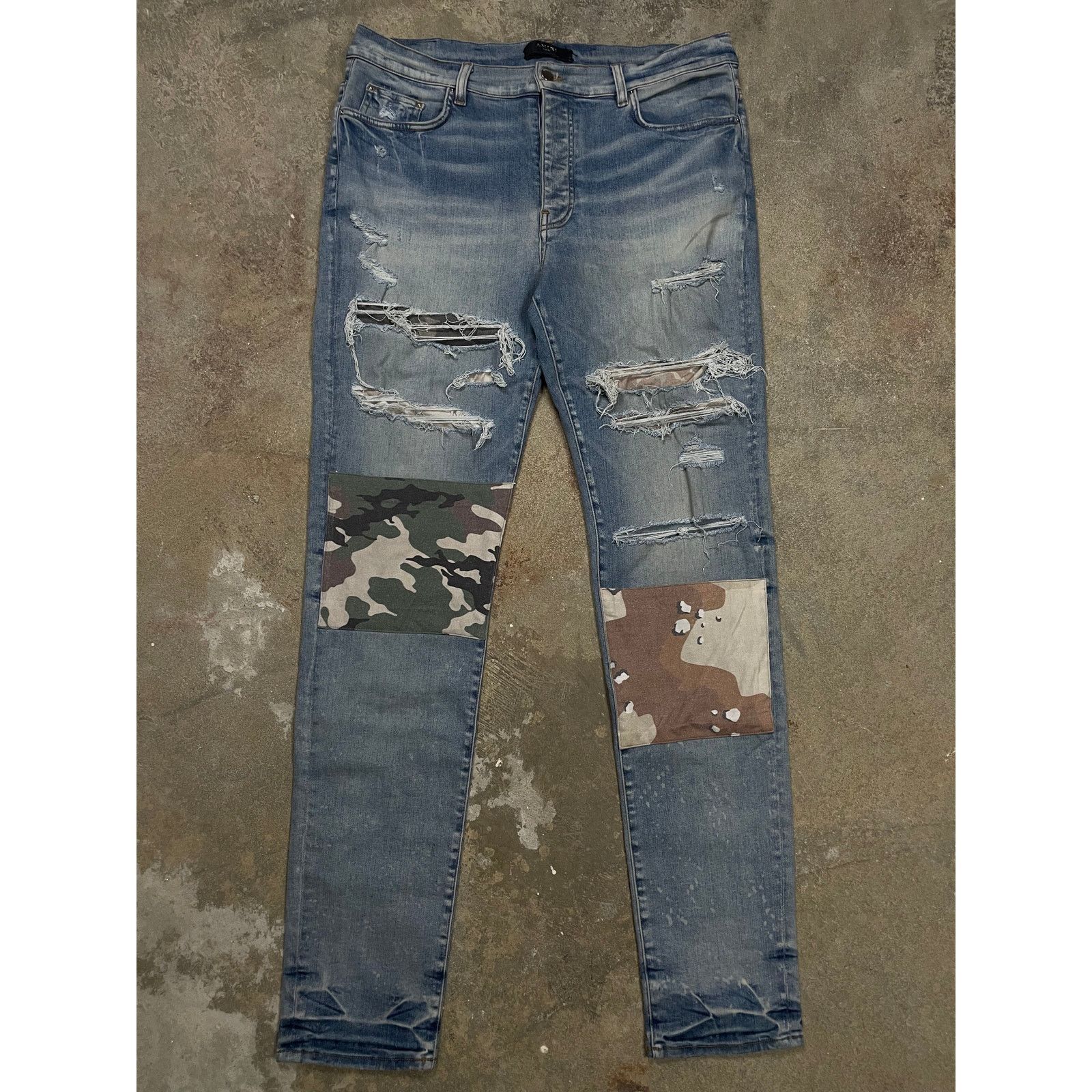 Amiri Amiri Jeans Light Wash Desert Camo Patchwork 38 Used Size US 38 / EU 54 - 1 Thumbnail