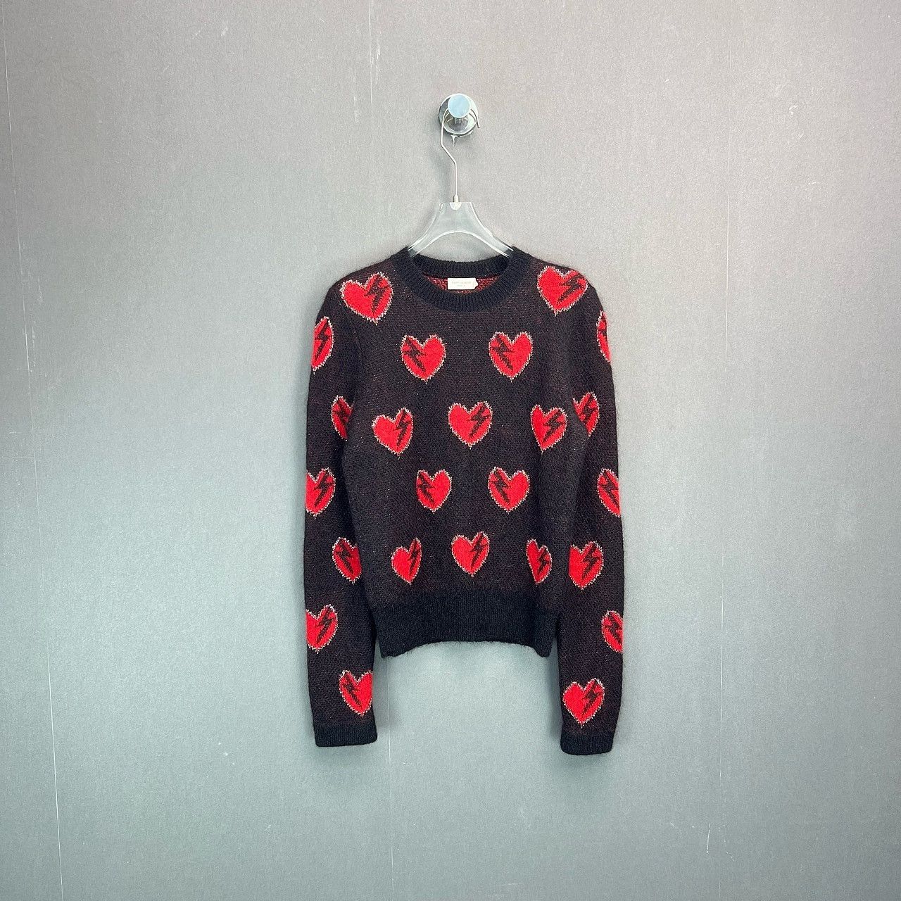Saint Laurent Paris Saint Laurent Heart Pattern Sweater Size S Size US S / EU 44-46 / 1 - 1 Thumbnail