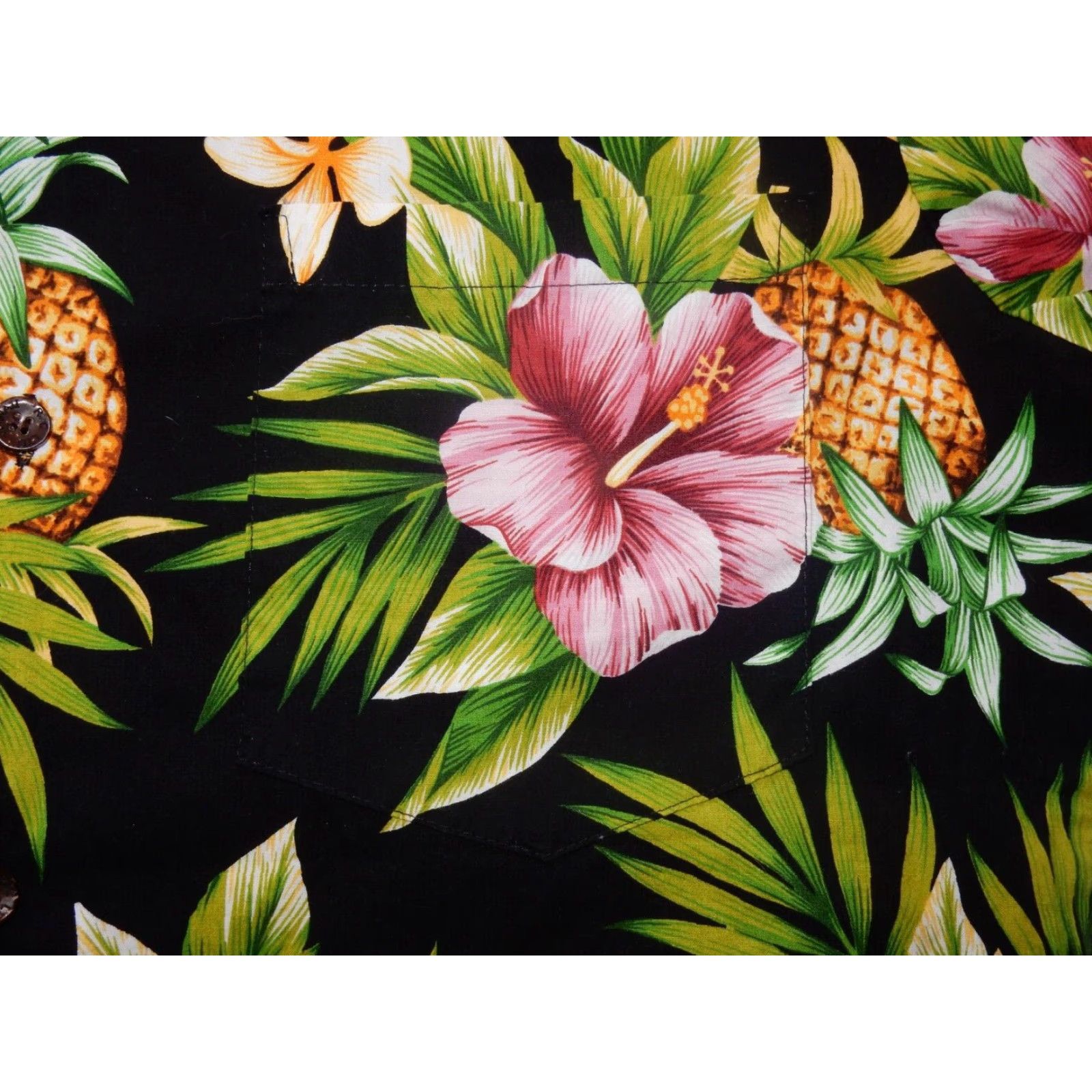 Vintage VINTAGE RJC Men's Hawaiian Shirt Short Sleeve Cotton Size S Pineapples Black Floral 90s Size US S / EU 44-46 / 1 - 2 Thumbnail