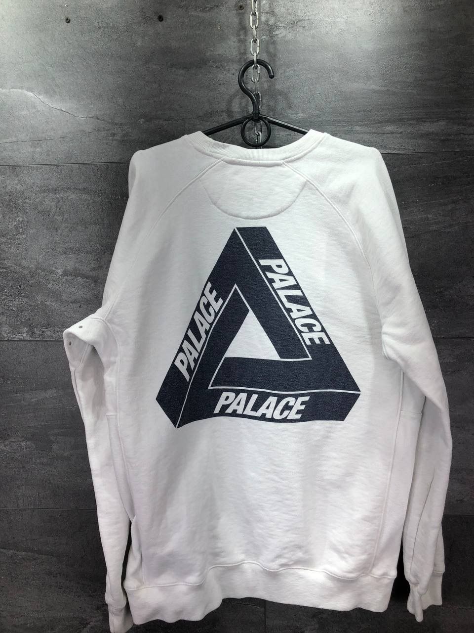 Pre-owned Palace Tri-line Jumper Sweatshirt Men's Size L In White
