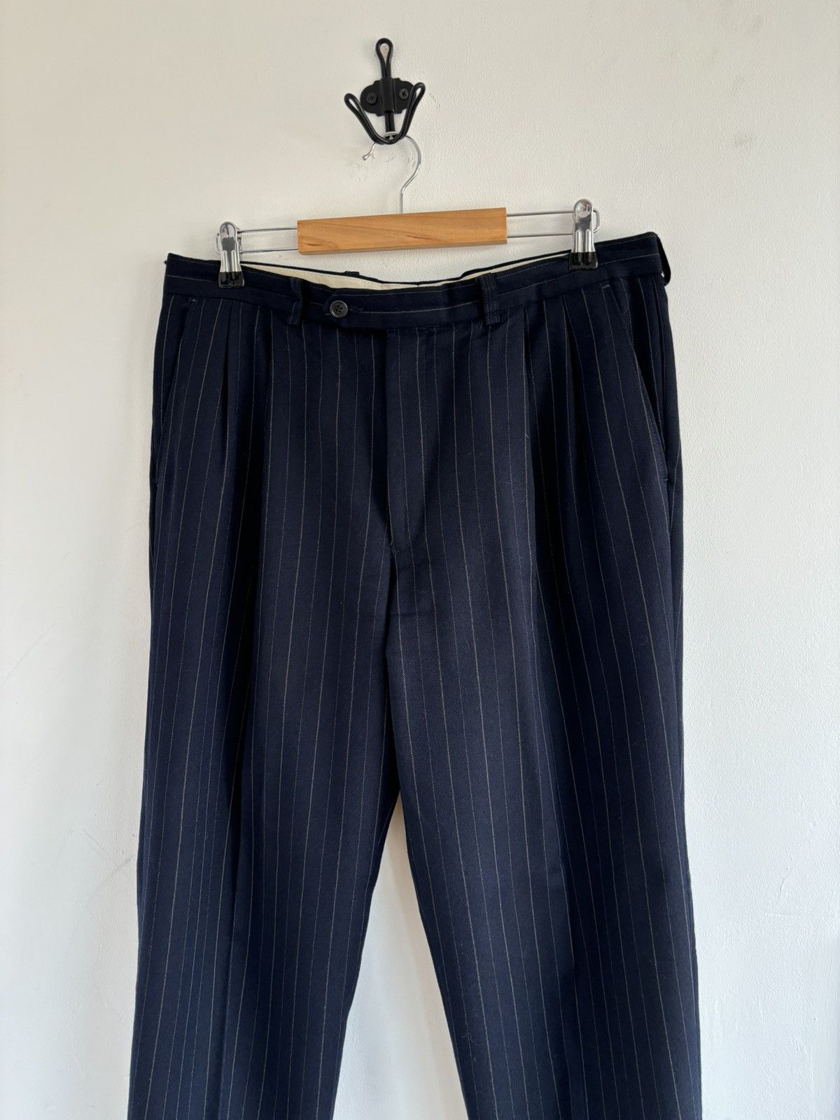 Vintage Vintage M&S Wool Suit Stripped Pants Size US 34 / EU 50 - 2 Thumbnail