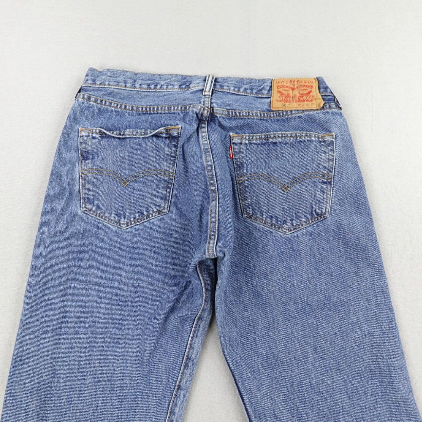 Levi's Levi's Men's Jeans 34x29 Blue Denim 501 Straight Leg Button Fly Red Tab Cotton Casual Size US 34 / EU 50 - 6 Thumbnail