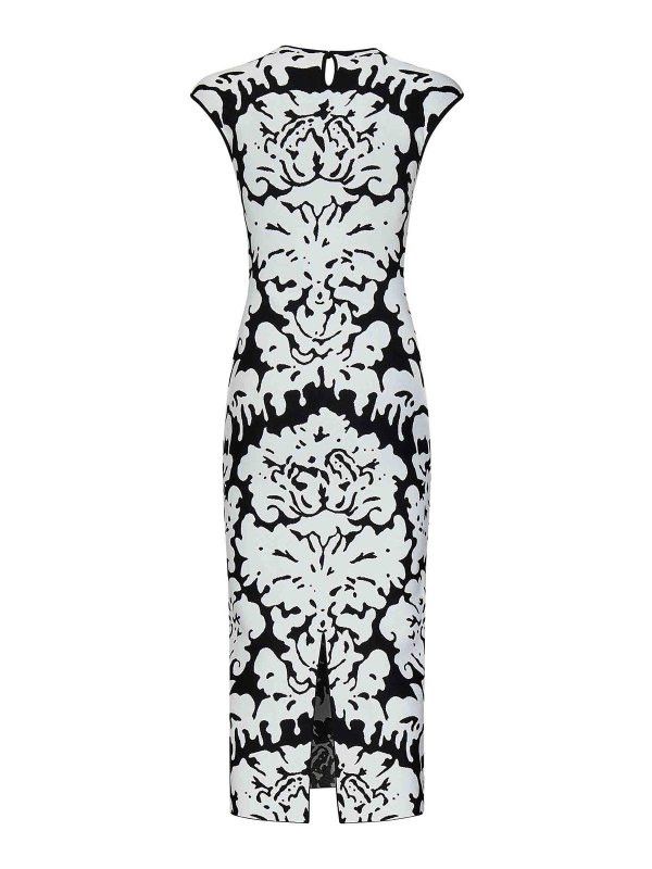 Alexander McQueen o1srvl11e0226 Knee-Length Dress In Black/White Size S / US 4 / IT 40 - 2 Thumbnail