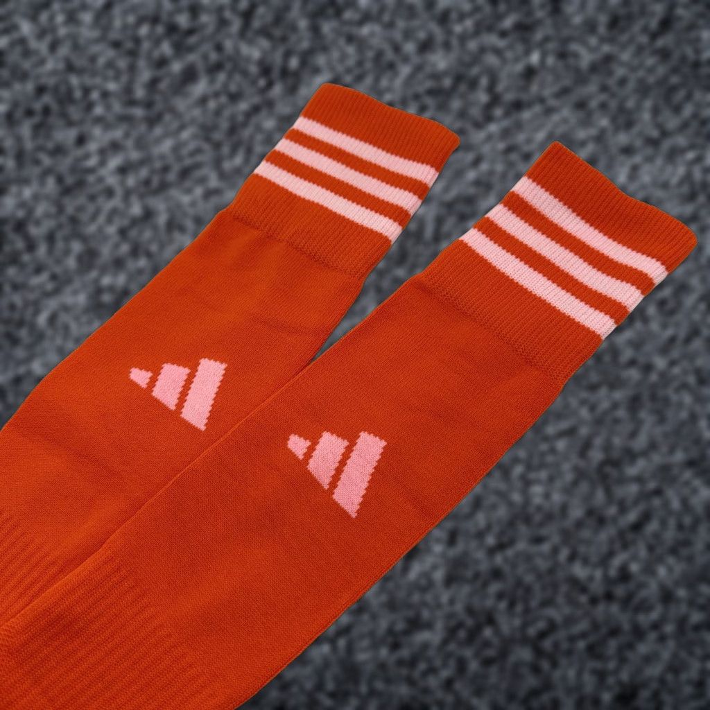 Adidas Adidas Soccer Socks Mens Large Orange Knee High Striped LG Athletic Sports Size ONE SIZE - 1 Thumbnail