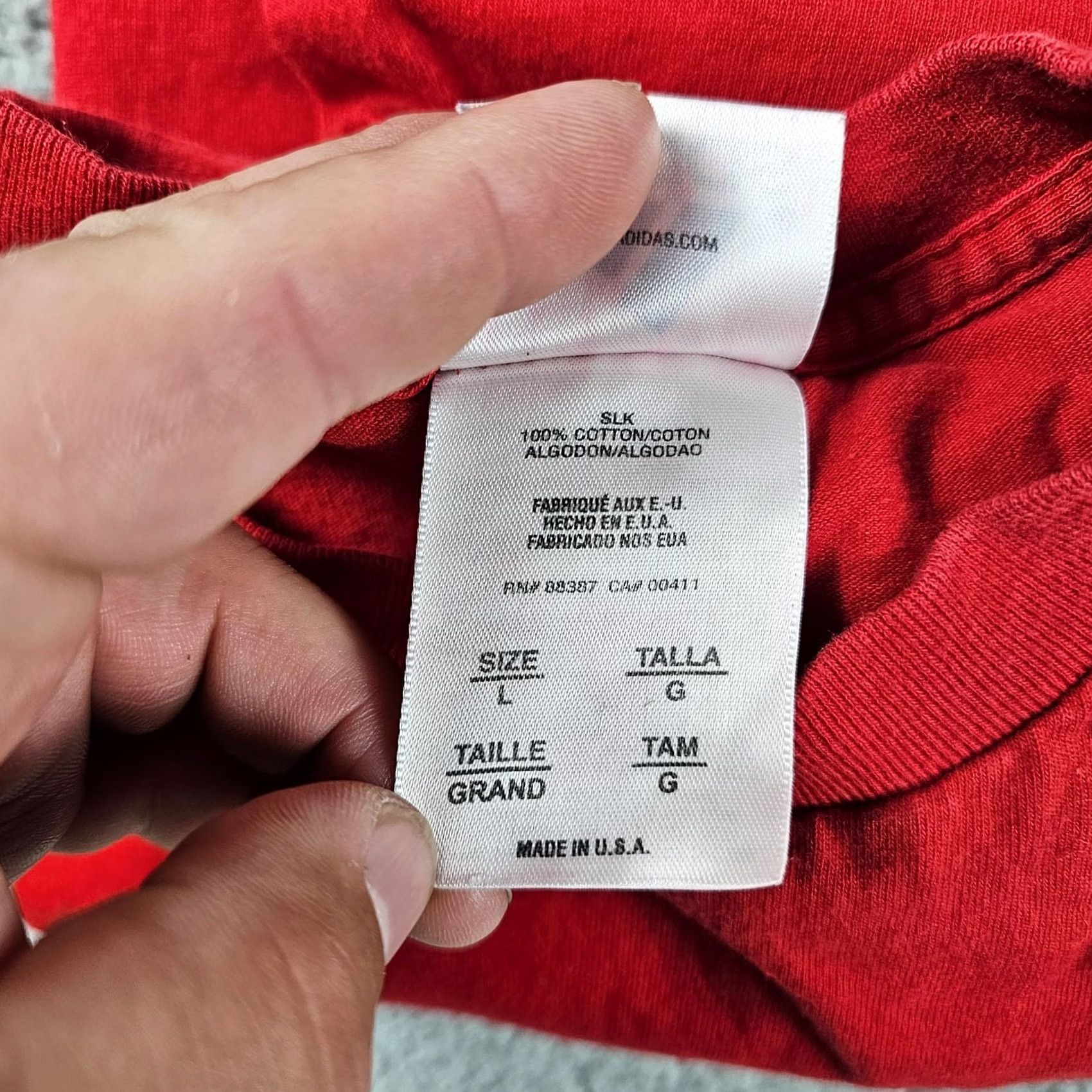 Adidas VINTAGE Adidas Shirt Mens Large Red USA Made Big Logo Graphic Faded 90s Y2K Size US L / EU 52-54 / 3 - 7 Thumbnail