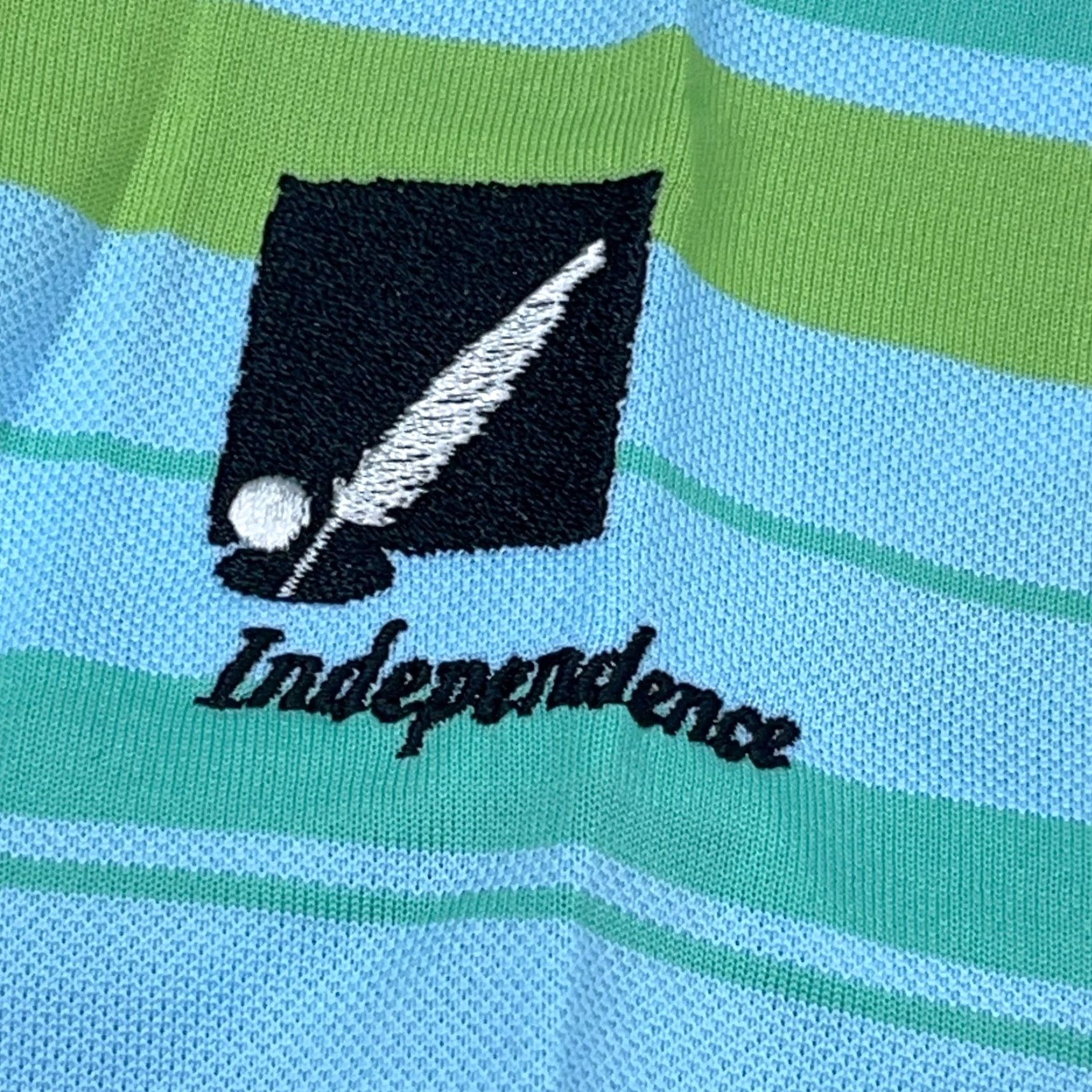 Adidas Adidas Polo Shirt Men Large Blue Green Striped Clima Lite Performance Golf Adult Size US L / EU 52-54 / 3 - 4 Thumbnail