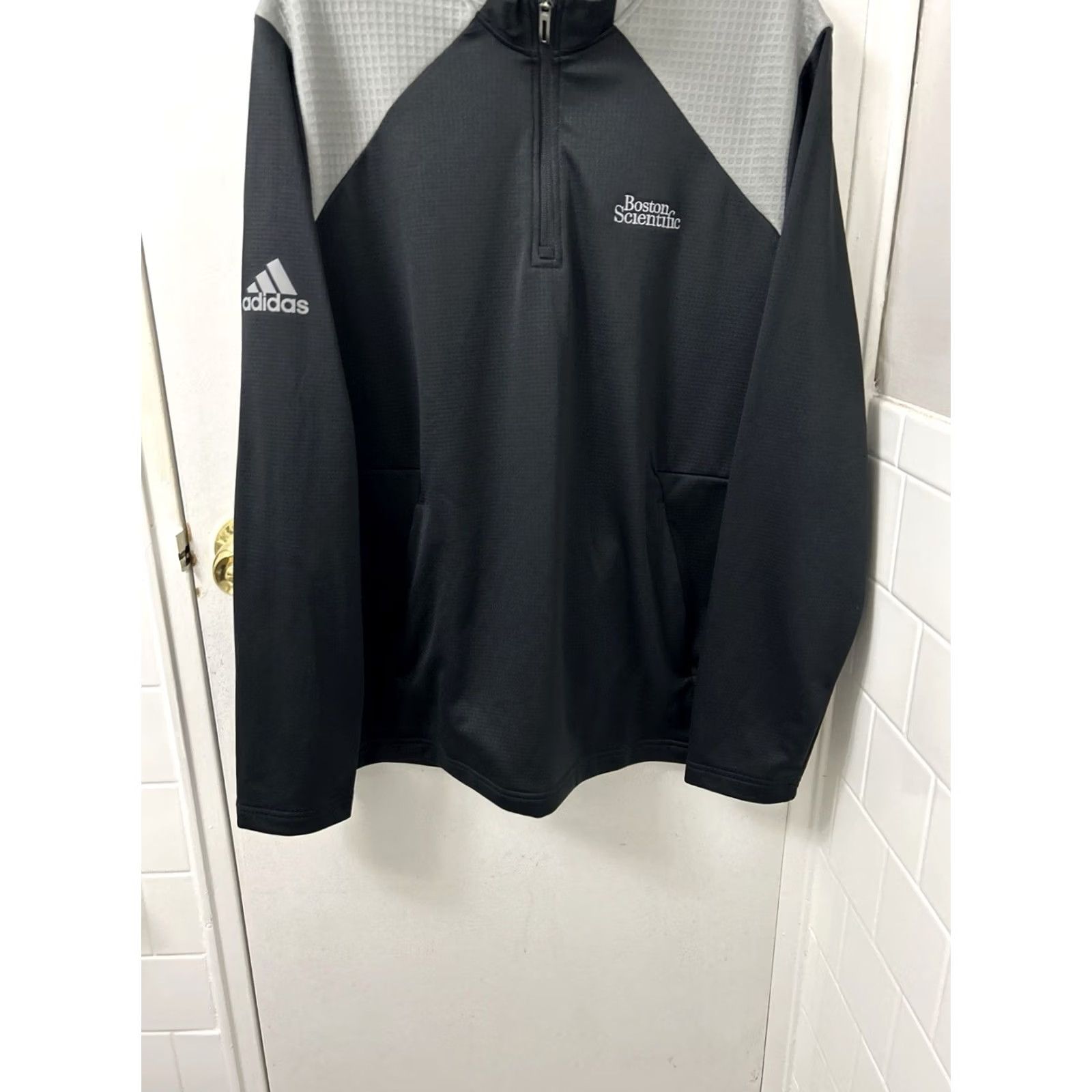 Adidas Adidas Primegreen 1/4 Zip Mens Large Black Gray Boston Scientific Pullover L/S Shirt Size US L / EU 52-54 / 3 - 3 Thumbnail