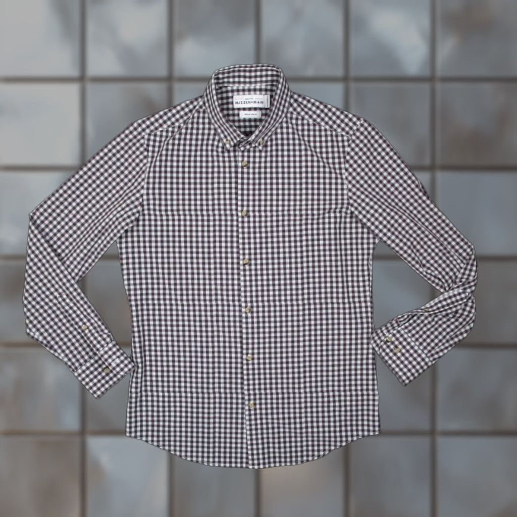 Mizzen+Main Mizzen+Main Shirt Mens M Trim Fit Red Leeward Check Button-Up Long Sleeve Size US M / EU 48-50 / 2 - 1 Thumbnail