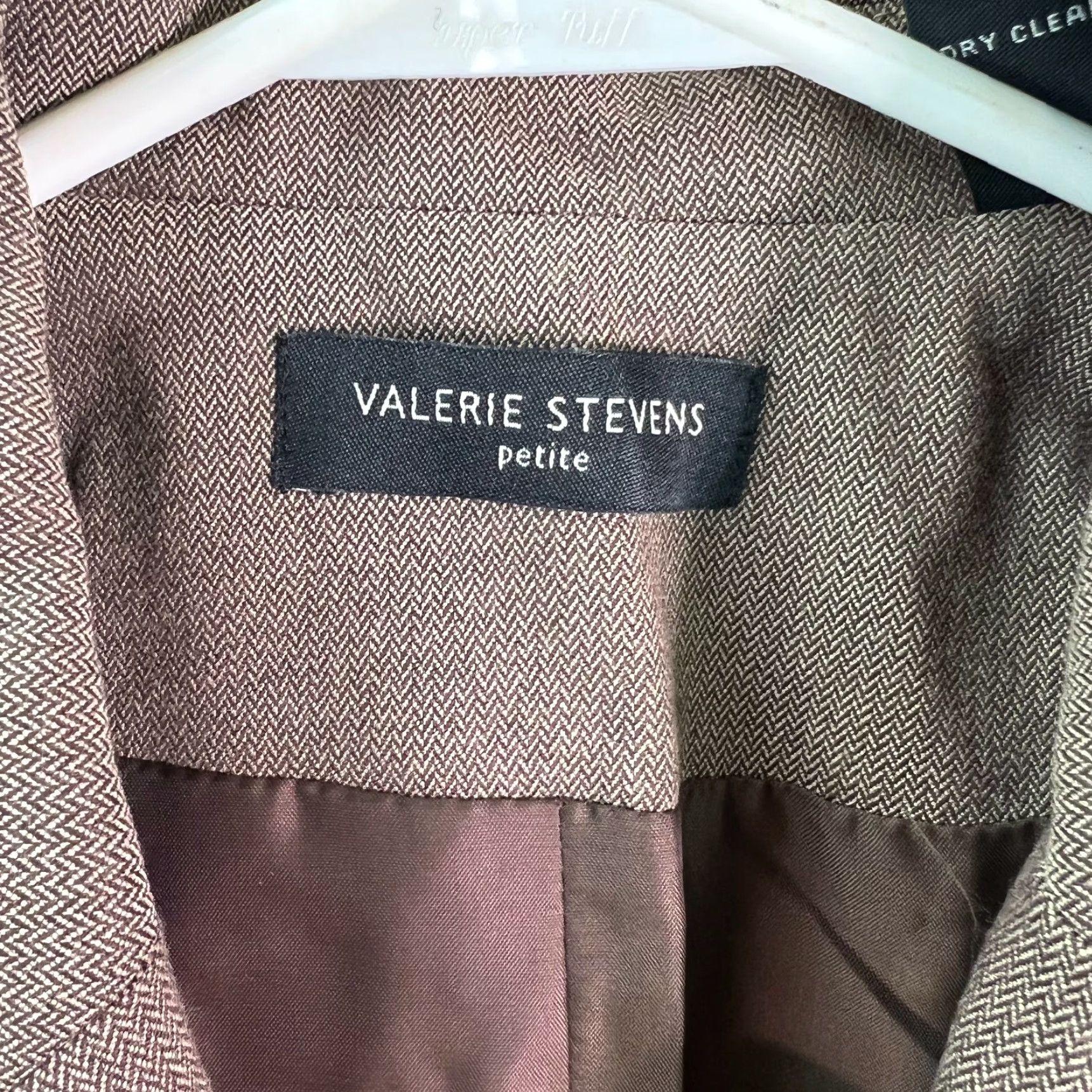 Vintage Valerie Stevens Chevron Notch Lapel Blazer Jacket Womens Size 8P Brown NWT Size M / US 6-8 / IT 42-44 - 6 Thumbnail