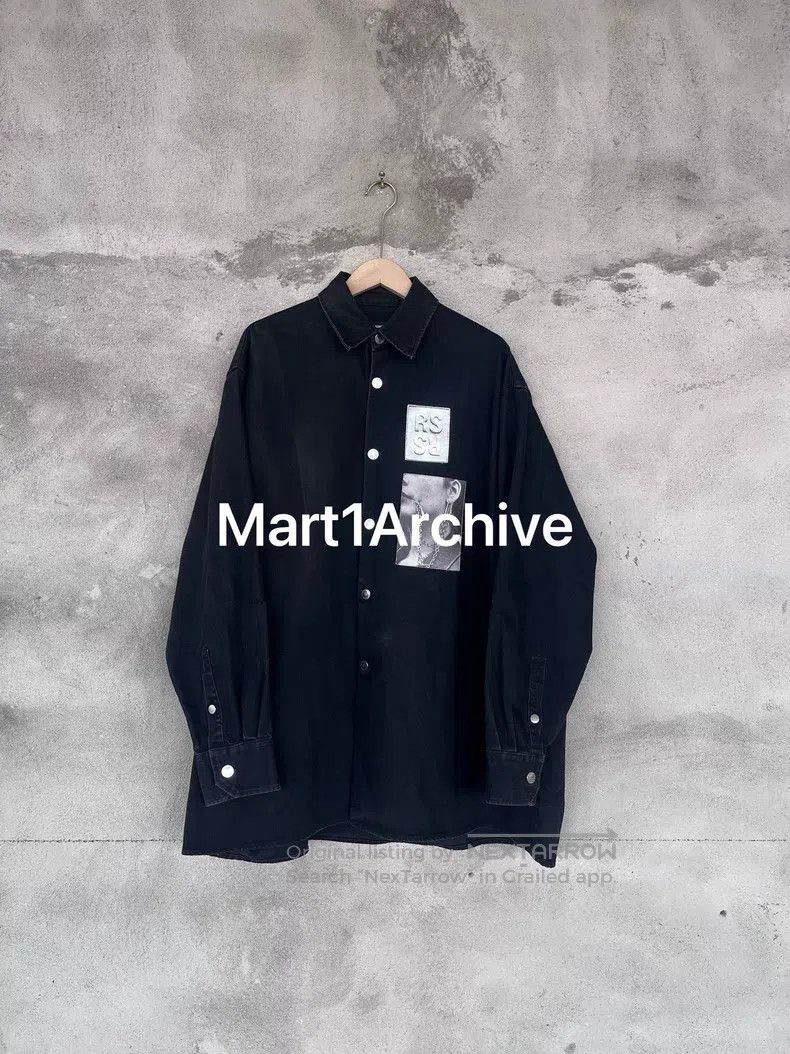 Raf Simons Raf Simons Black Portrait Leather Branding Loose Fit Jacke Size US S / EU 44-46 / 1 - 1 Thumbnail