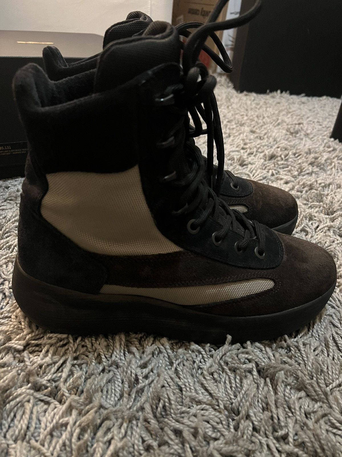 Pre-owned Kanye West X Yeezy Season 5 Combat Boots In Black Oil