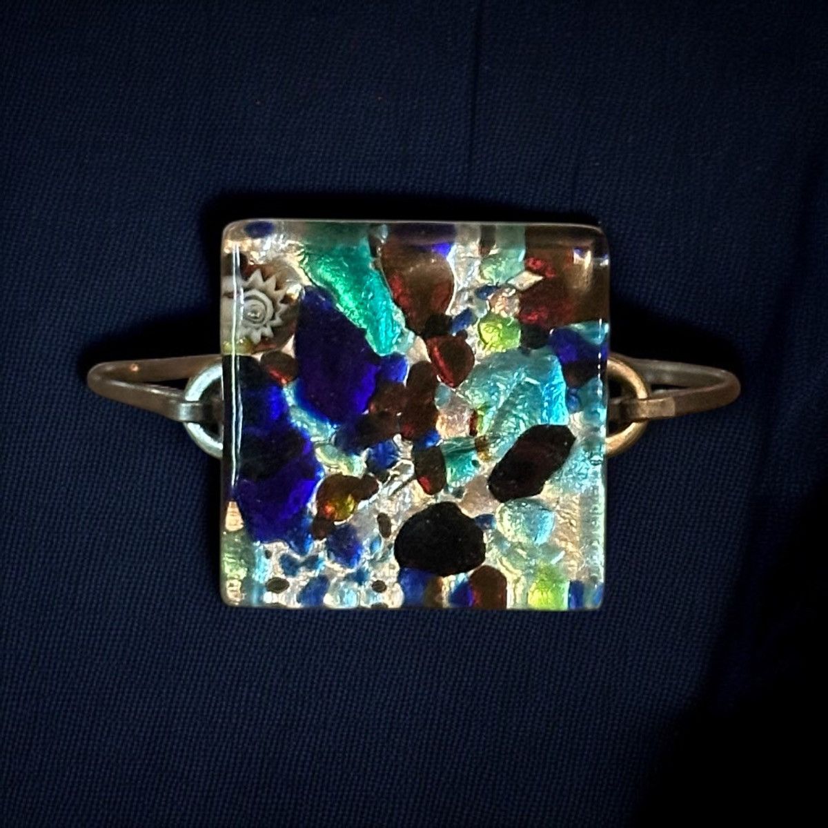 Other Silver tone Murano Glass bangle bracelet Size ONE SIZE - 1 Thumbnail