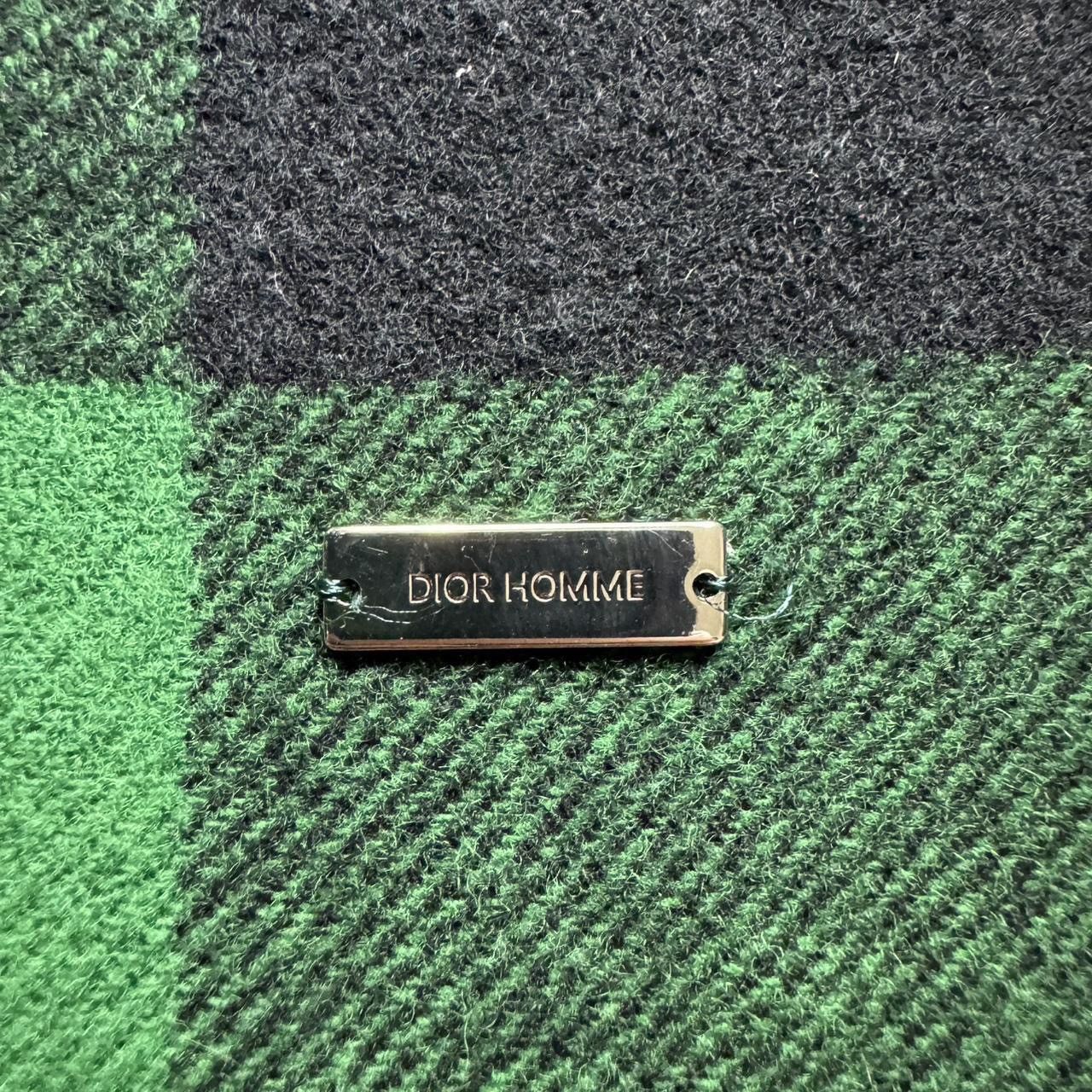 Dior Dior Homme green plaid scarf with silver logo Size ONE SIZE - 3 Thumbnail