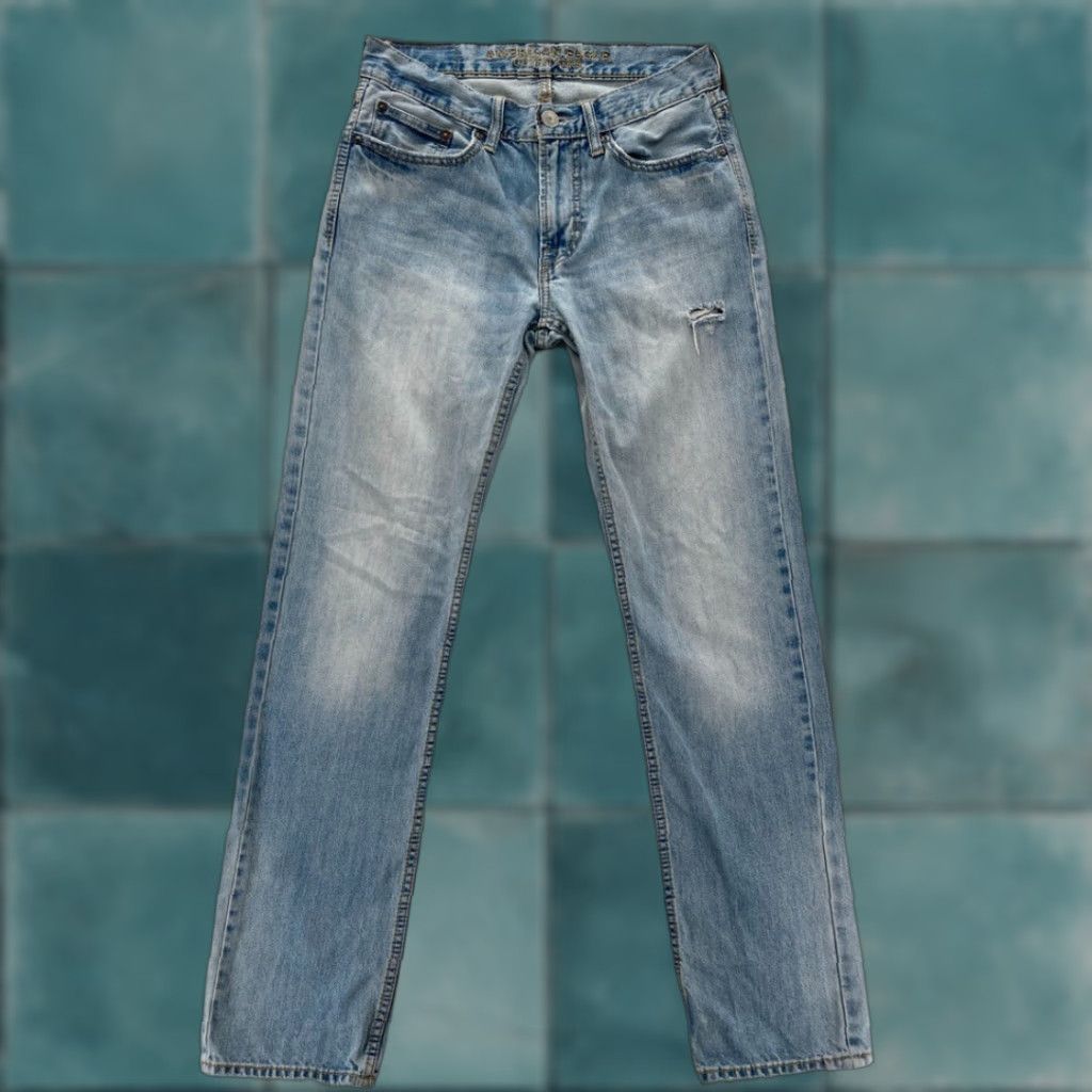 American Eagle Outfitters American Eagle Jeans Mens 28x32 Slim Fit Straight Leg Light Wash Blue Denim Pant Size US 28 / EU 44 - 1 Thumbnail