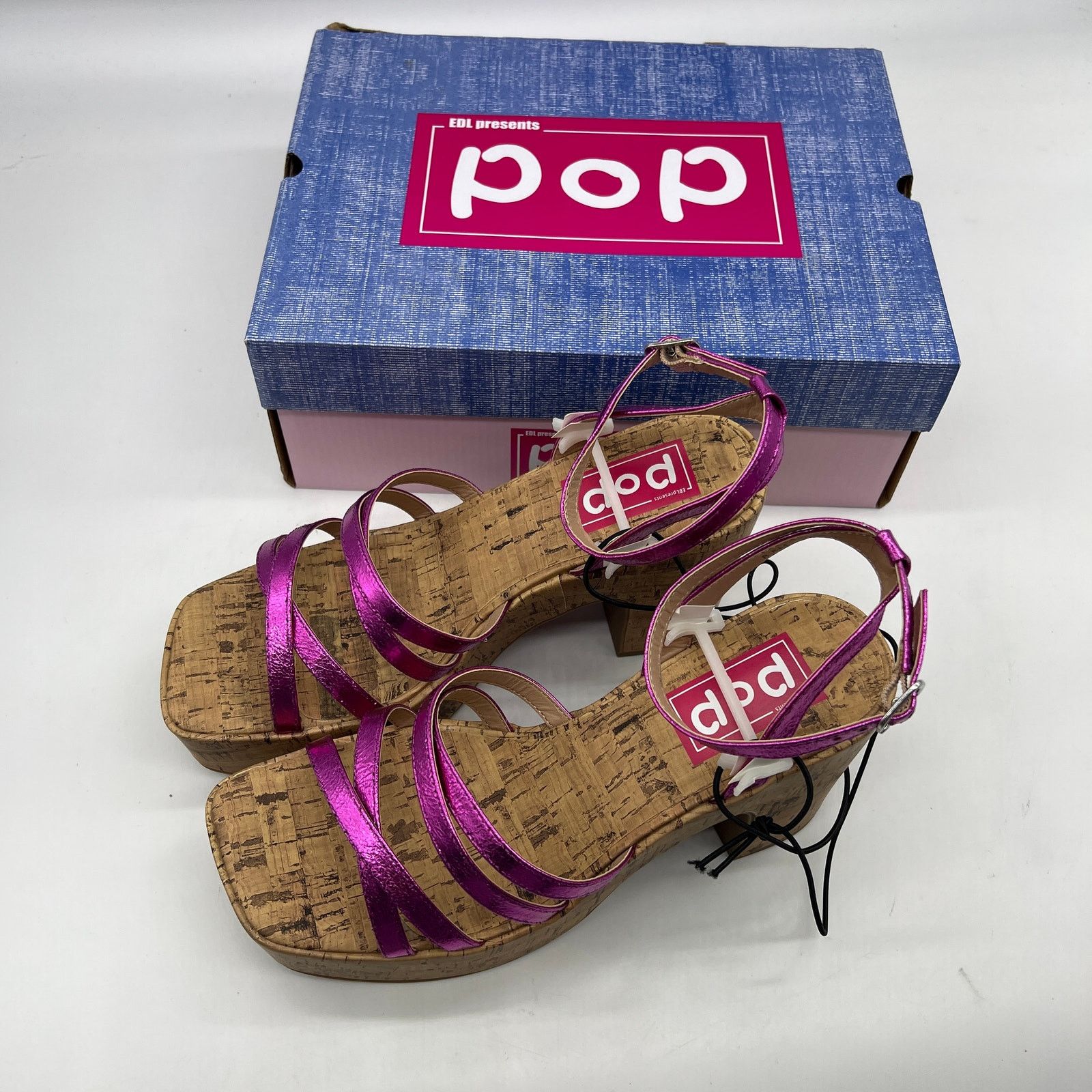 Other Pop Womens Kallie Heeled Sandals Pink Fuschia Multicolor Size US 8.5 / IT 38.5 - 8 Thumbnail