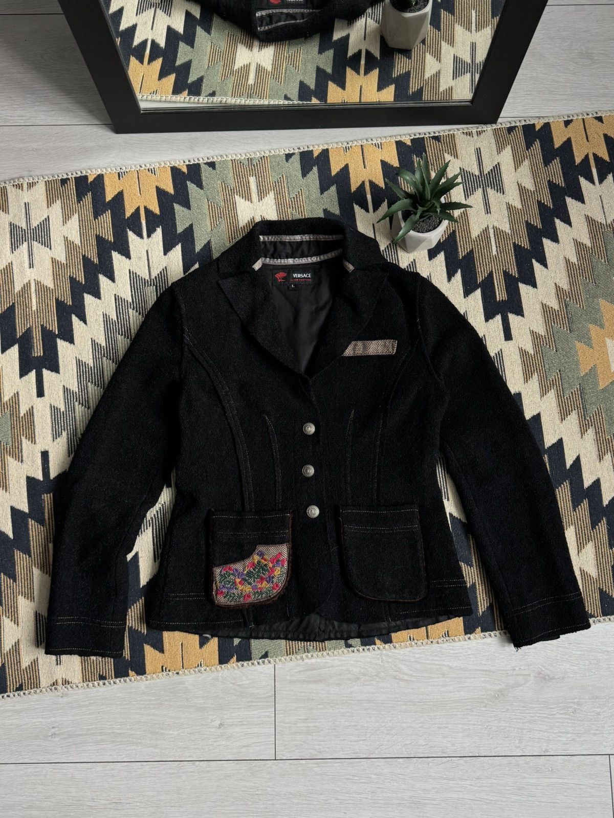 Versace Jeans Couture Vintage Versace Jeans Couture Avant-Garde Wool Blazer Size L / US 10 / IT 46 - 1 Thumbnail
