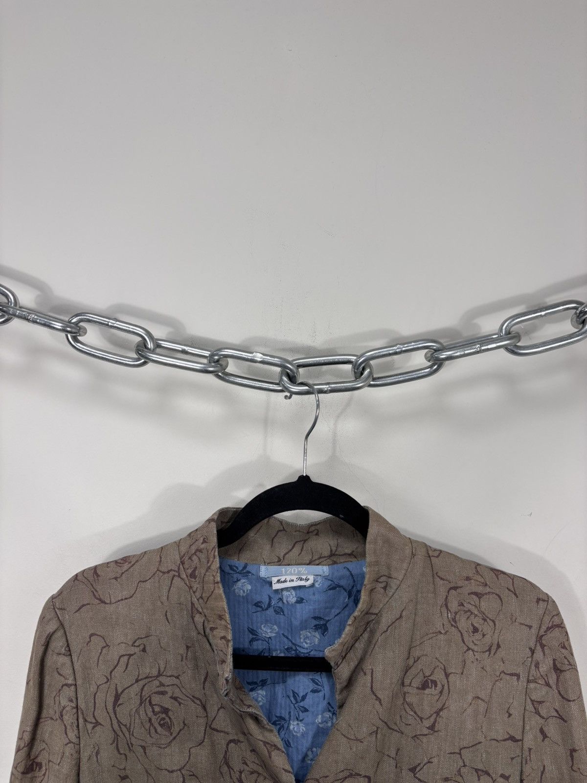 120% Lino 120% Lino Women’s Abstract Floral Brown Linen Blazer Jacket Size S / US 4 / IT 40 - 5 Thumbnail