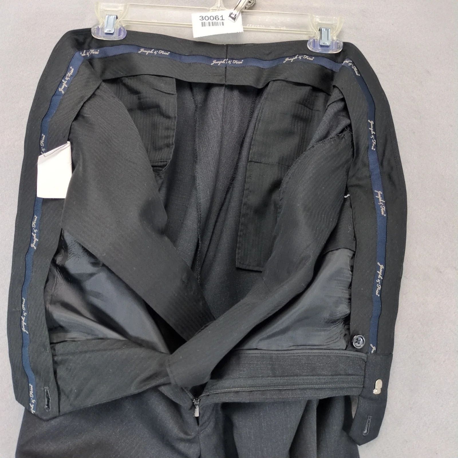 Joseph & Feiss Joseph & Feiss Black Wool Dress Pants Men's 44x27 Straight Size 44S - 3 Thumbnail