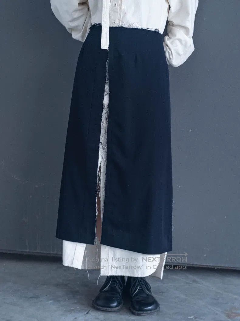 Comme des Garcons Comme Des Garcons size S Deep navy blue torn skirt Size 24" / US 00 / IT 34 - 6 Thumbnail