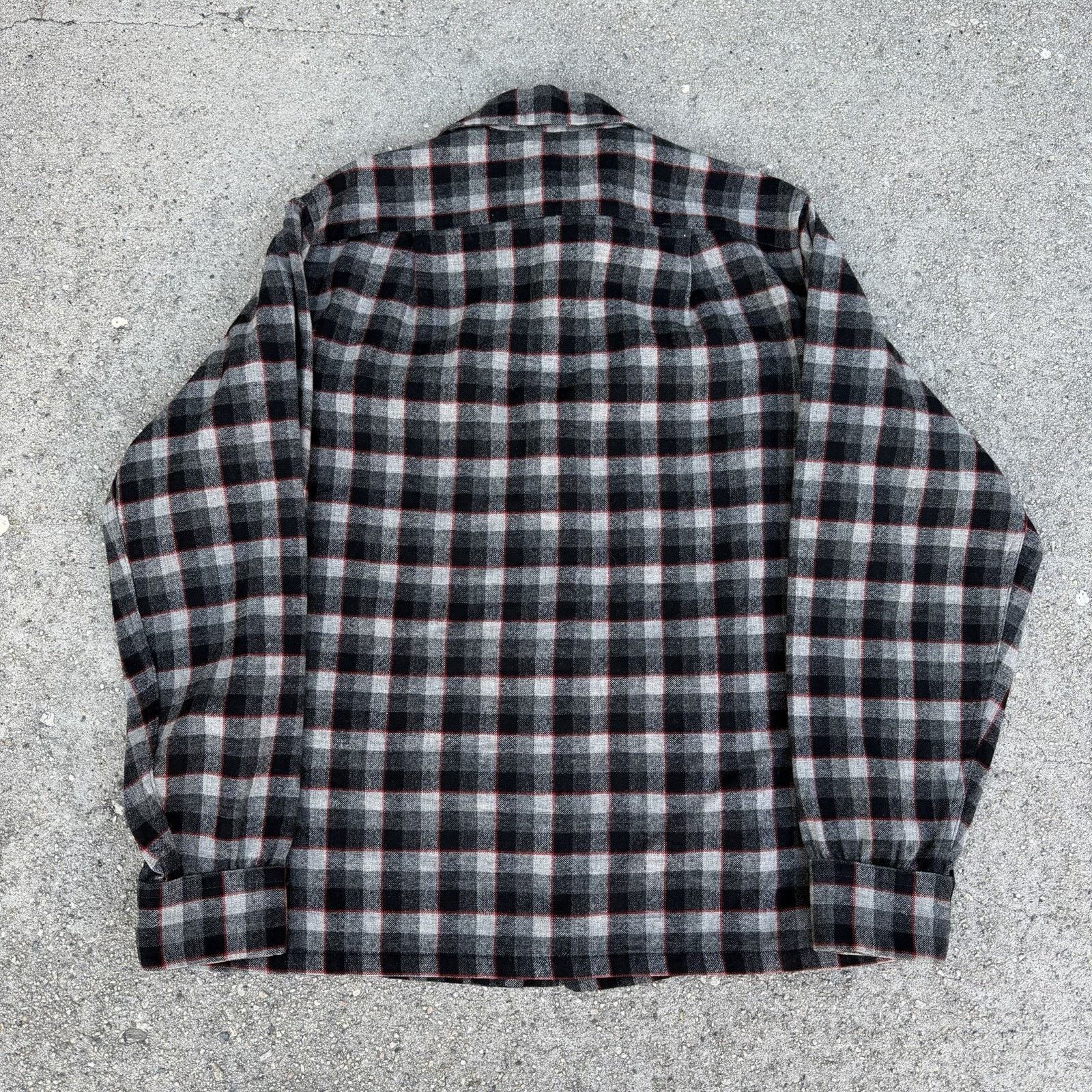 Pendleton × Vintage Vintage 60s Pendleton Plaid Wool Board Shirt Loop Collar Size US M / EU 48-50 / 2 - 4 Thumbnail
