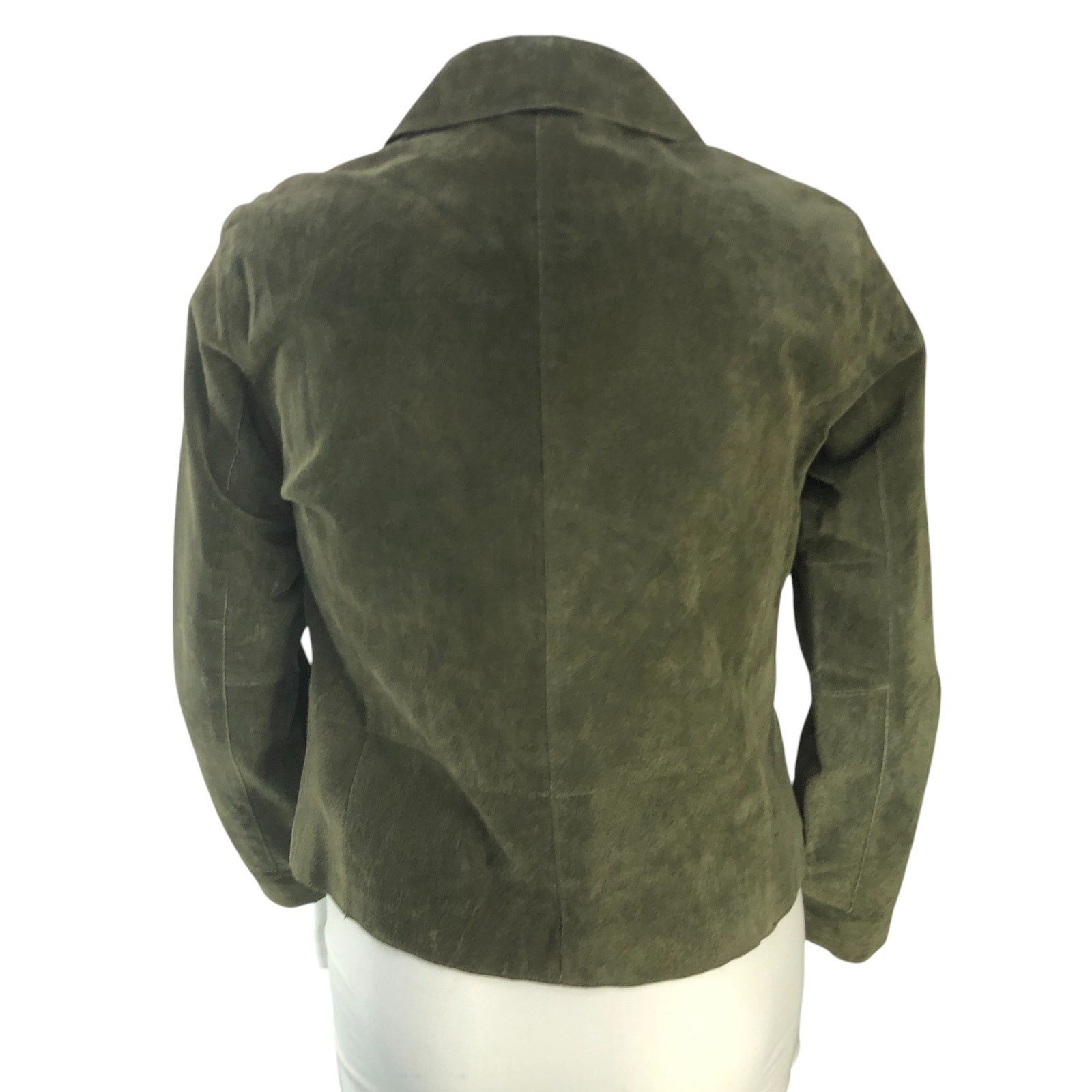 Chicos Chicos Women Size 1 US 8 Jacket Shirt Shacket Leather Green Size M / US 6-8 / IT 42-44 - 7 Thumbnail