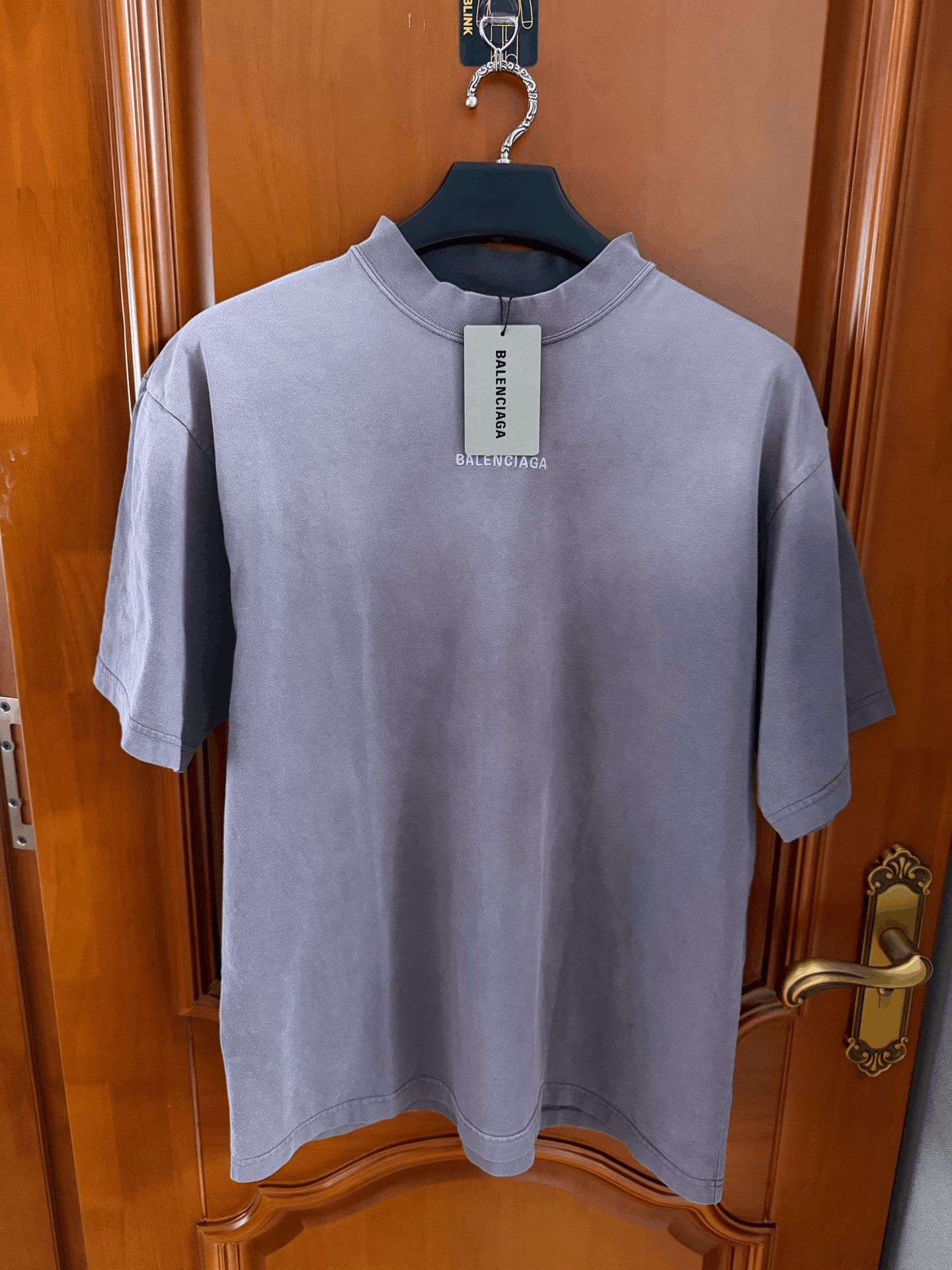 Balenciaga Balenciaga Purple Gradient Logo Short-Sleeve T-Shirt Size US S / EU 44-46 / 1 - 1 Thumbnail