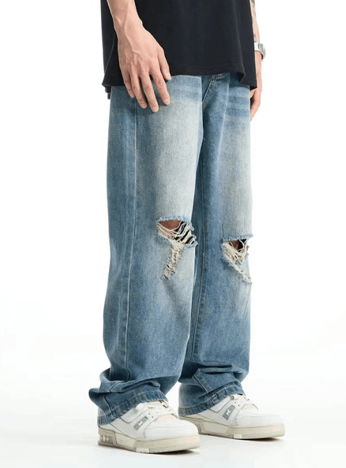 Japanese Brand × Jean Fashion high street cool ripped jeans y2k Size US 34 / EU 50 - 3 Thumbnail