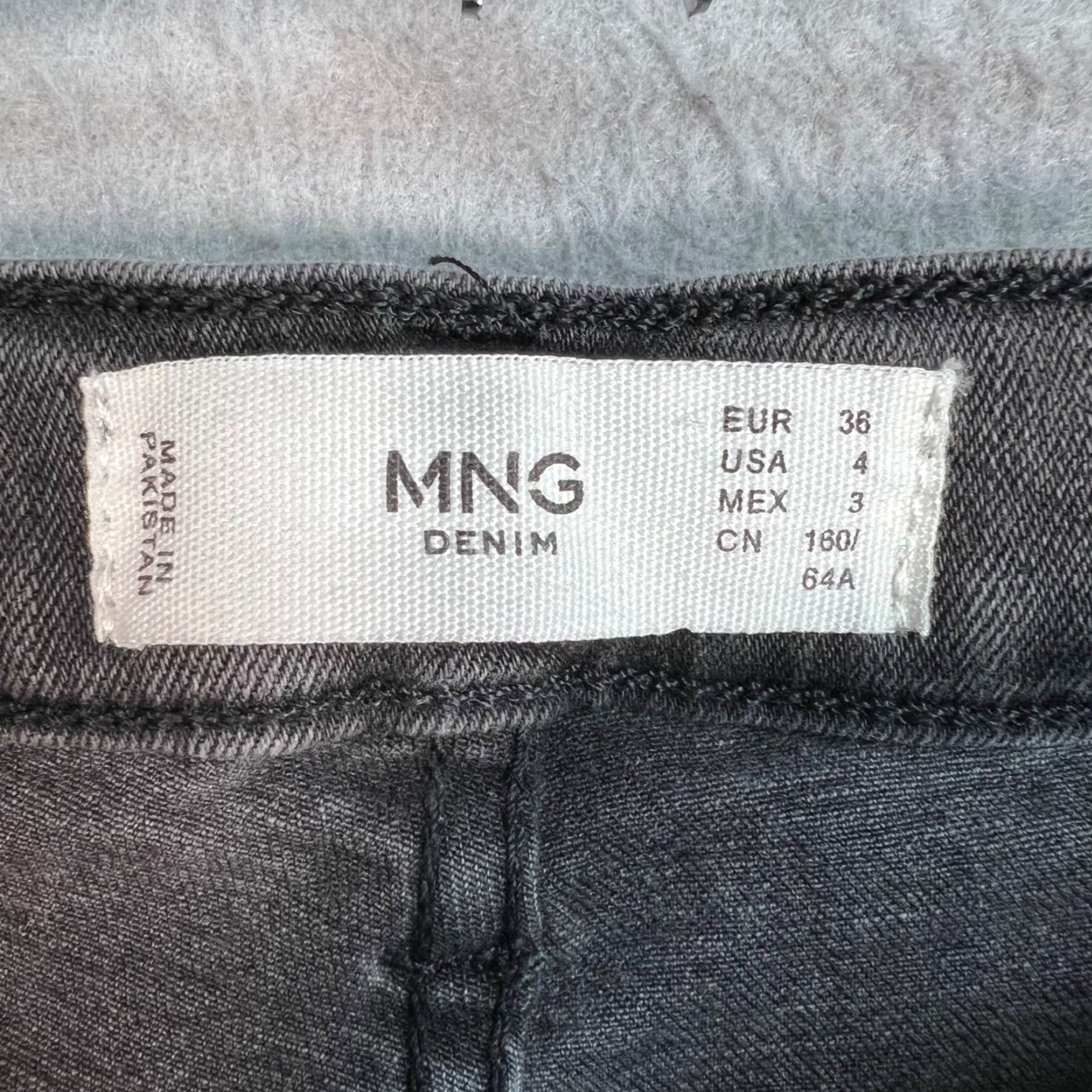 Mango Mango Denim Womens 4 Bootcrop Gray Frayed Hem Jeans Stretch Cotton Blend Size 27" / US 4 / IT 40 - 3 Thumbnail