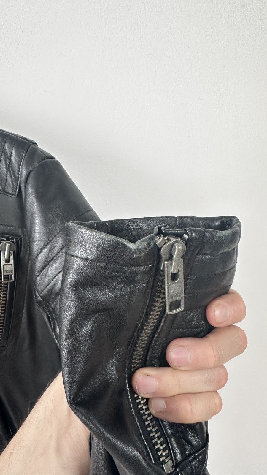 Other HELIUM Real Leather Biker Jacket Quilted Moto Biker Coat Size US L / EU 52-54 / 3 - 9 Thumbnail