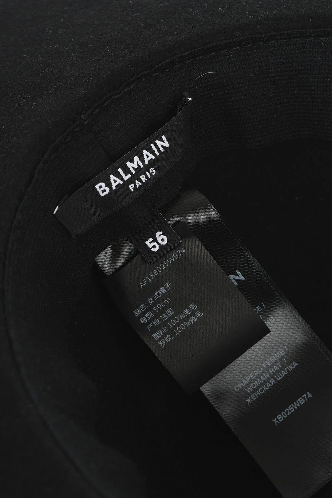 Balmain og1mm0326 Size: 56 / Rabbit-Felt Floppy Hat / Cap in Black Size ONE SIZE - 4 Thumbnail