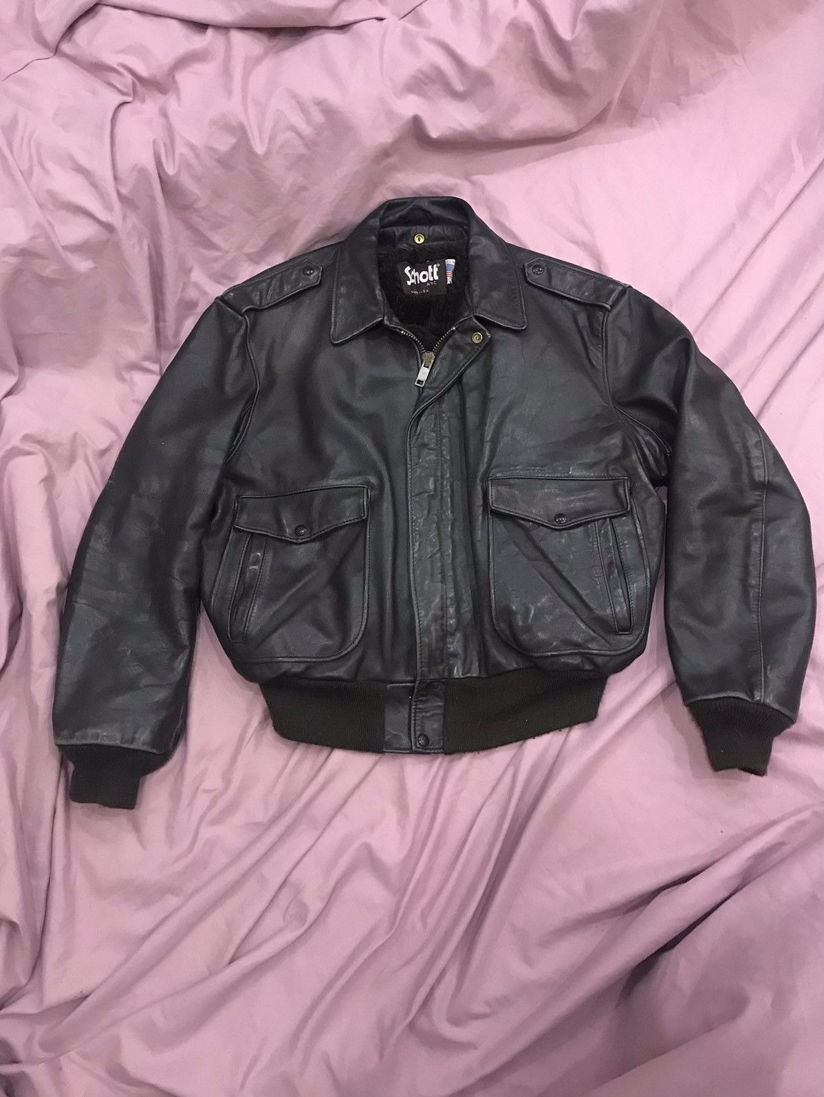 Schott SCHOTT MADE IN USA A2 FLIGHT JACKET Size US L / EU 52-54 / 3 - 4 Thumbnail