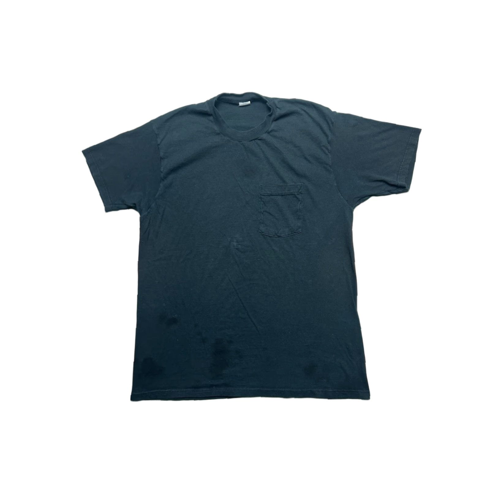 Fruit Of The Loom VINTAGE Fruit of the Loom Pocket T Shirt Black XL Grunge Goth Worn Soft Pockets Men's T-Shirt Size US XL / EU 56 / 4 - 1 Thumbnail
