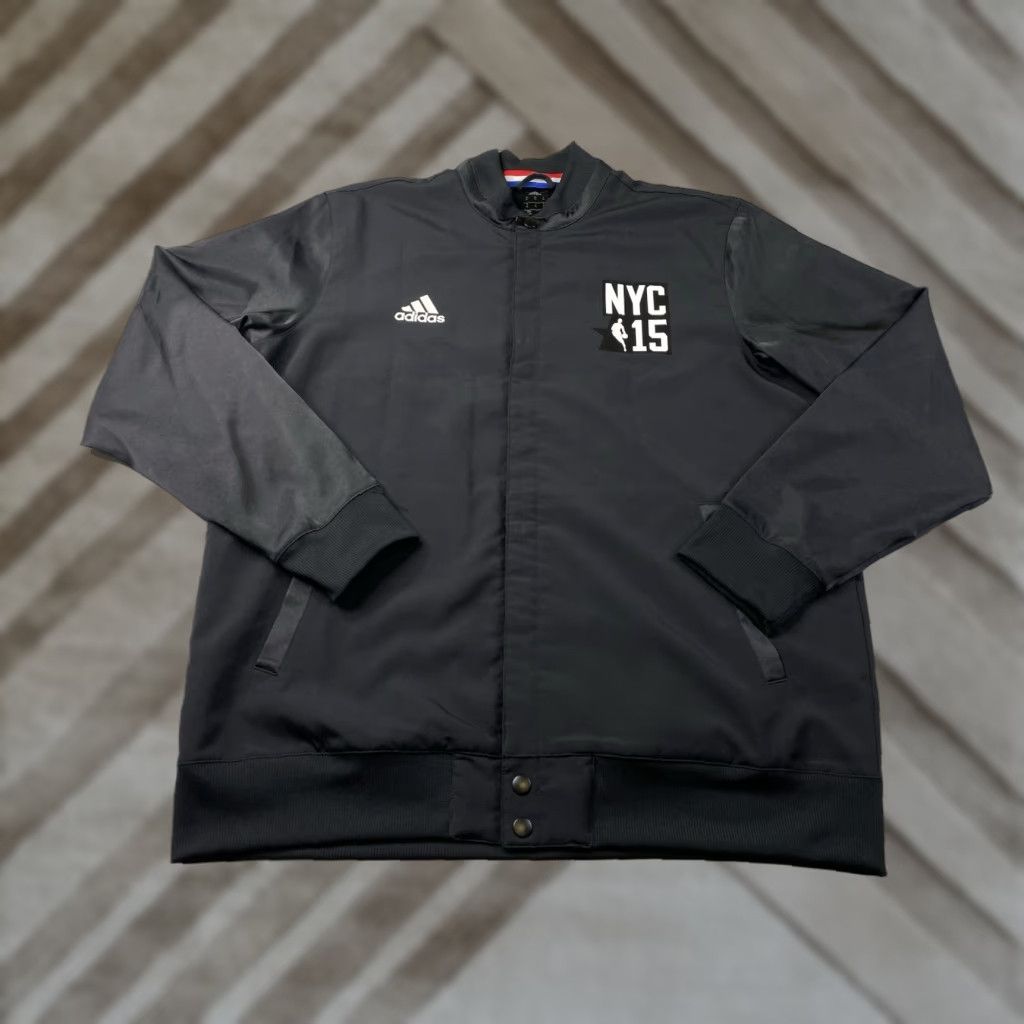 Adidas VINTAGE ADIDAS 2015 NYC NBA All Star Game Warm Up Black Button Jacket XL Men Jacket Black Stars Size US XL / EU 56 / 4 - 1 Thumbnail
