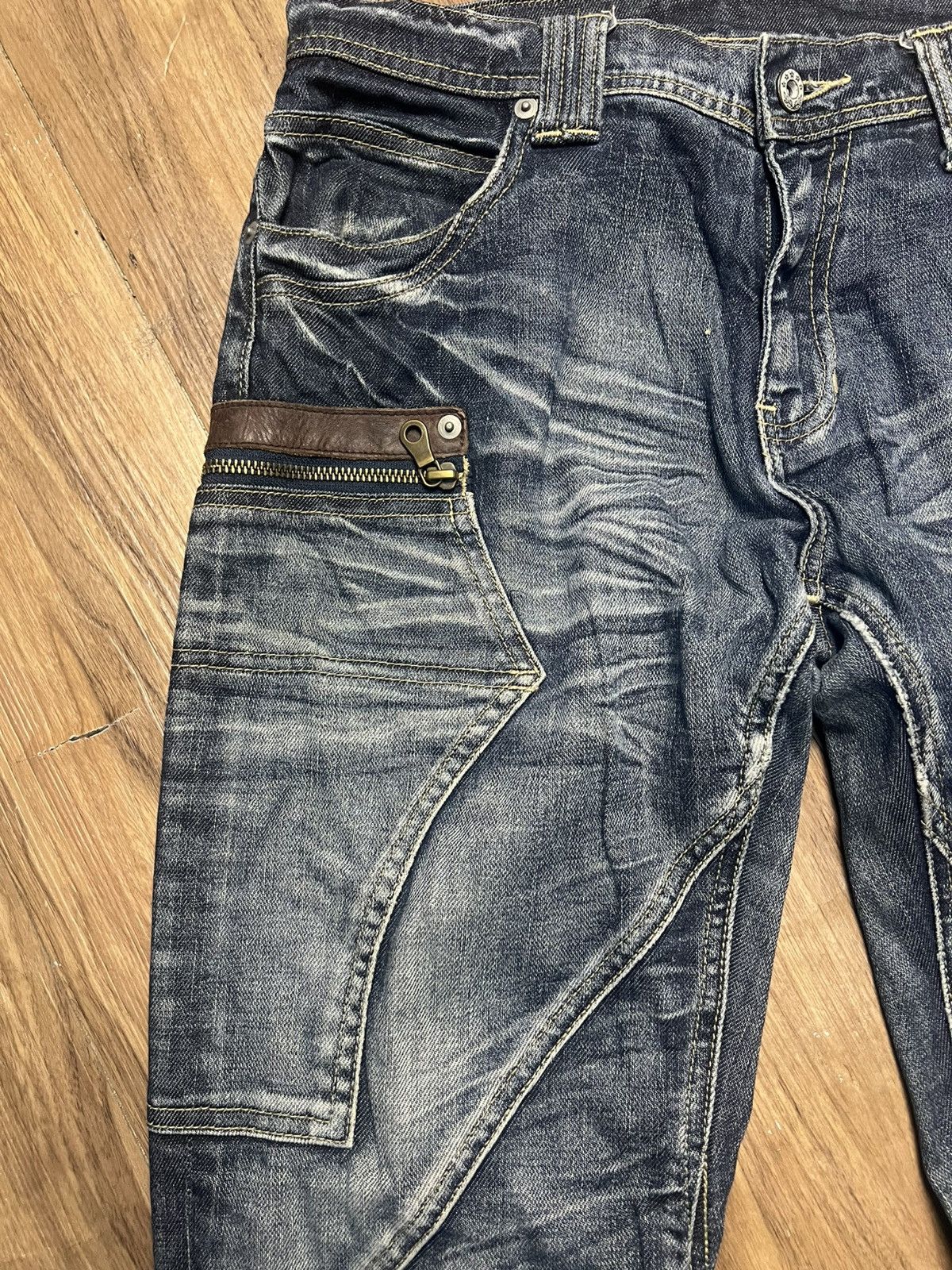 Michel Klein Archive Michel Klein Homme Cyber Grunge Y2K Flare Denim (43) Size US 31 - 3 Thumbnail