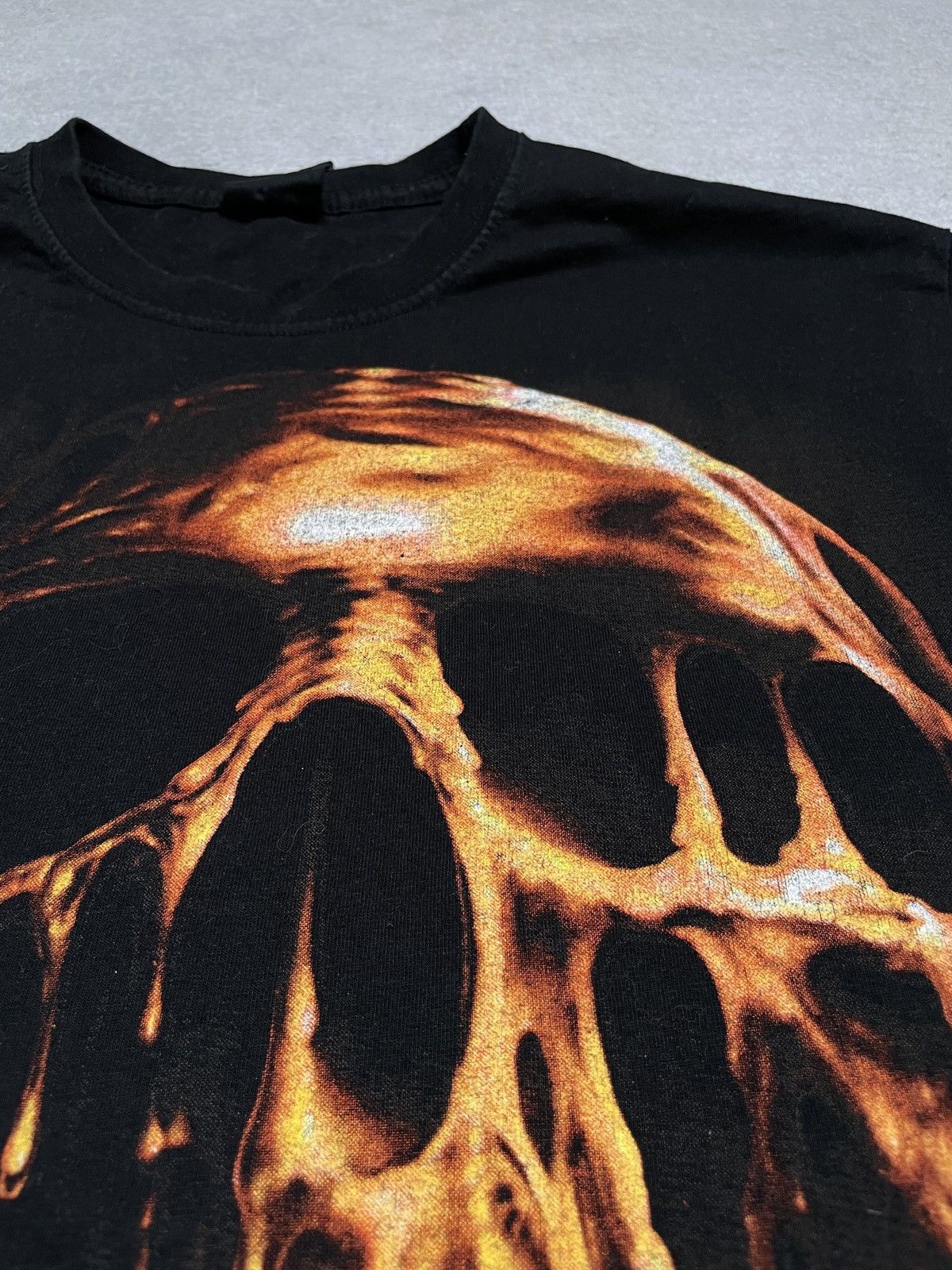 Vintage Vintage Black T-Shirt Tee Skull Avant Garde Drip Size US L / EU 52-54 / 3 - 4 Thumbnail