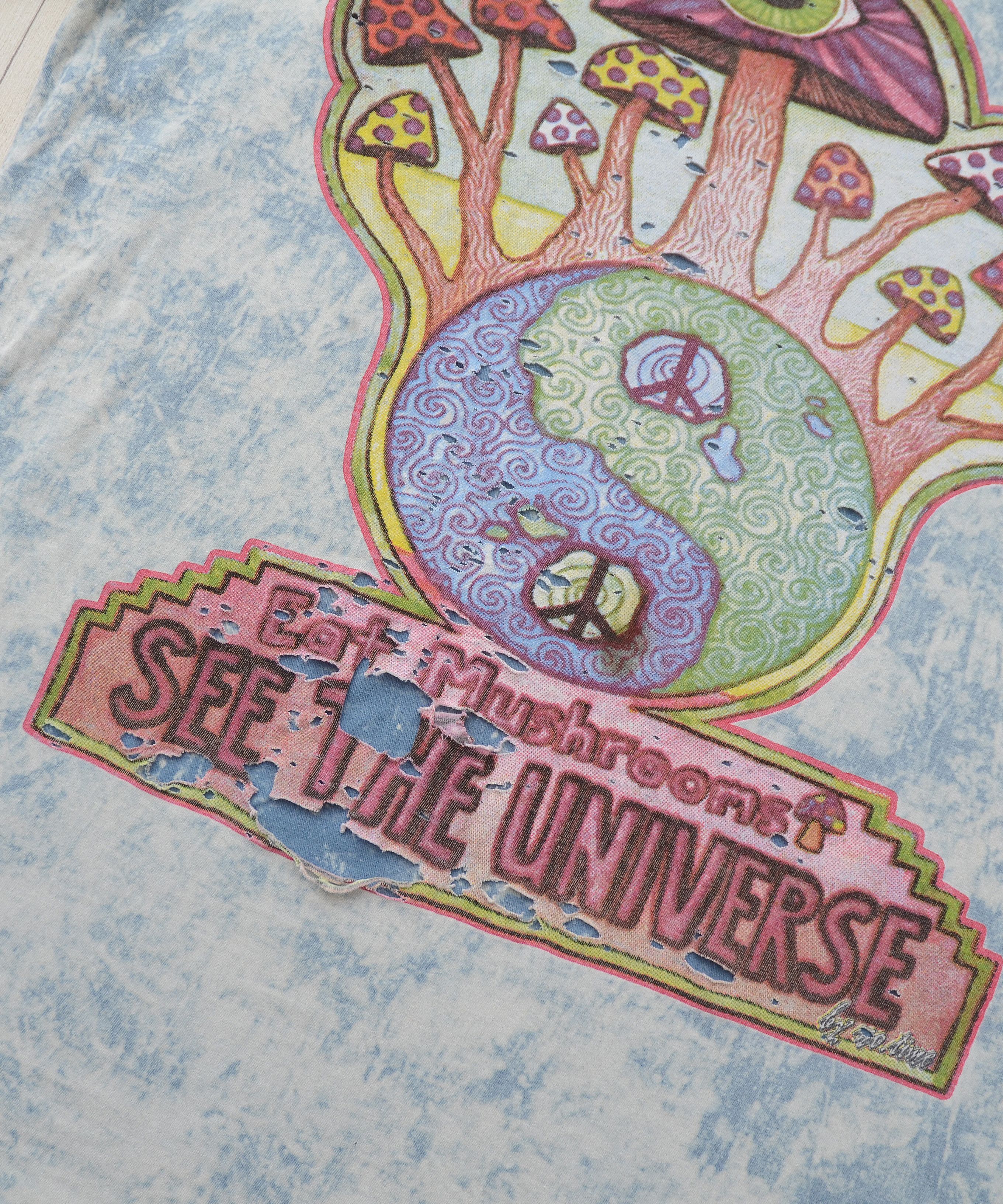 Japanese Brand × Vintage 🍄 No Time Stonewash Eat Mushrooms See The Universe T-shirt Size US L / EU 52-54 / 3 - 8 Thumbnail