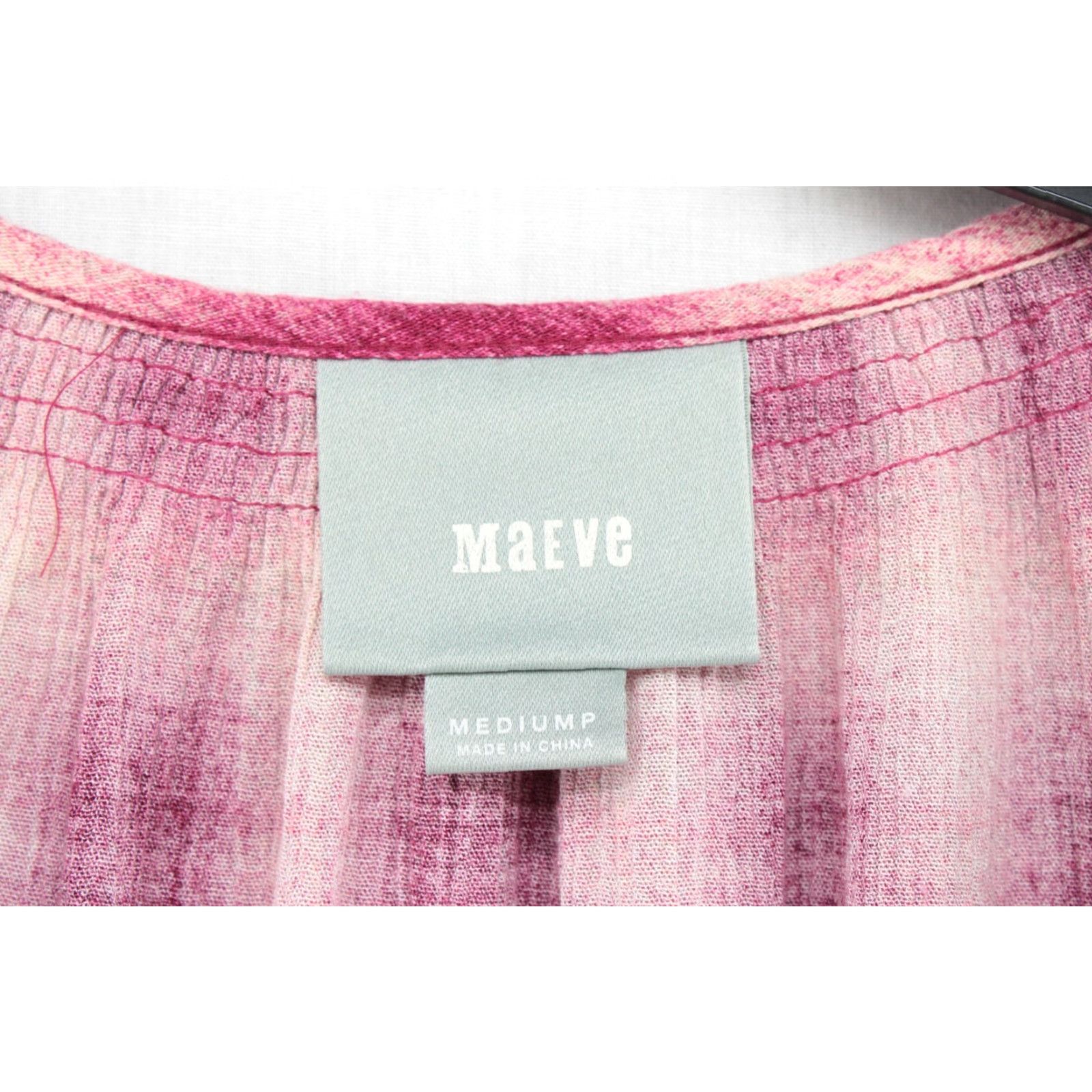 Vintage Maeve Anthropologie Top Women's Medium Pink Plaid Button-Up Boho Balloon Sleeve Shirt Size M / US 6-8 / IT 42-44 - 5 Thumbnail