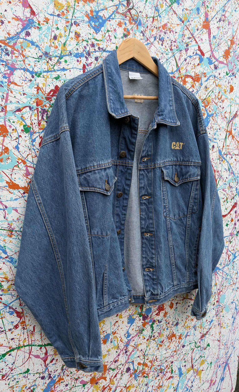 Caterpillar Vintage cat denim jacket caterpillar equipment 90s Large Size US L / EU 52-54 / 3 - 4 Thumbnail