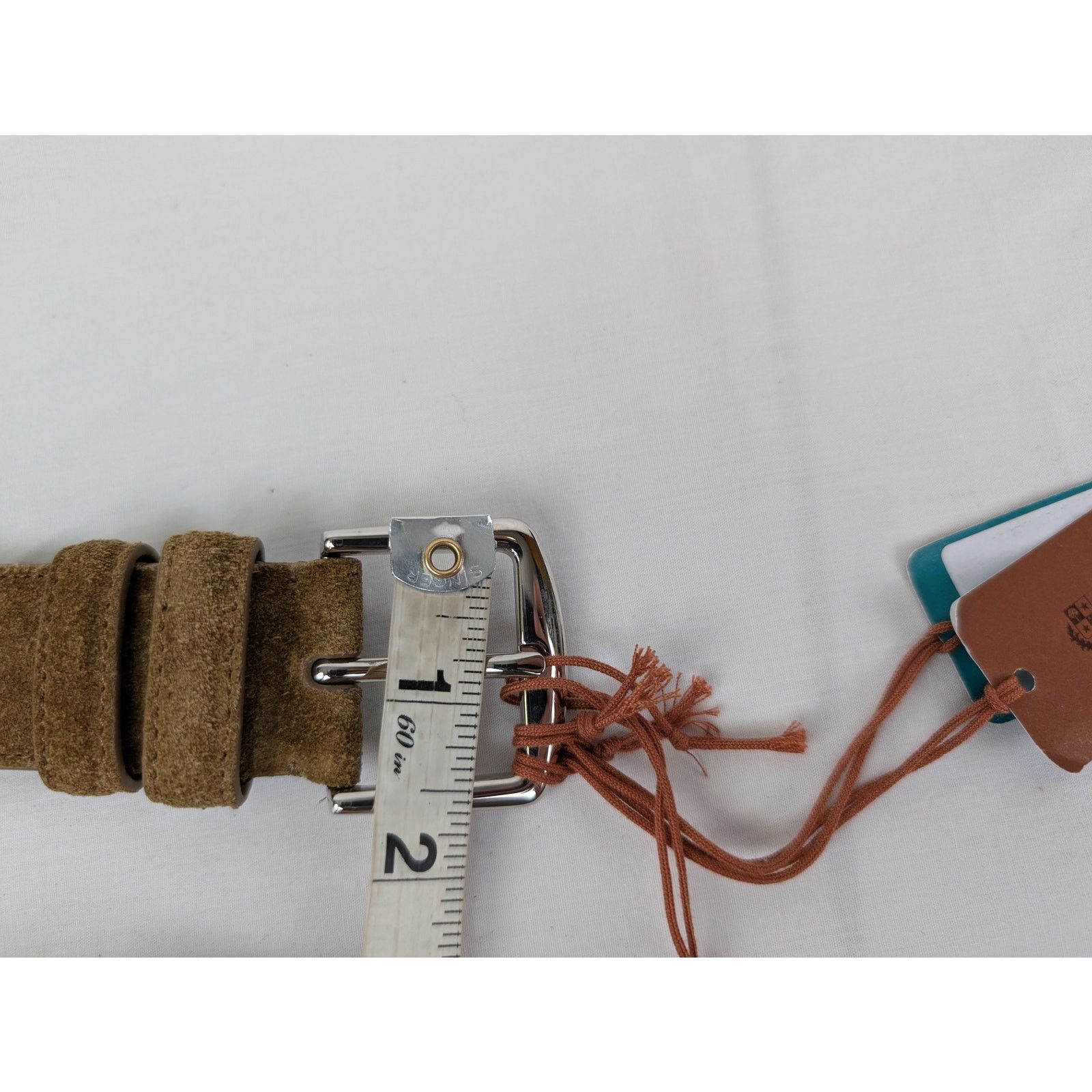 Loro Piana o1rshd1 Size: 105 / Men's 100% Suede Calf Split Belt Brown Size 42 - 9 Thumbnail